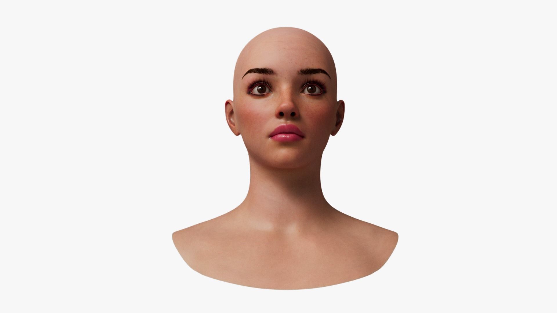 Female Head Mesh Metahuman Unreal Topology Woman Head Mesh v1 3D model_2