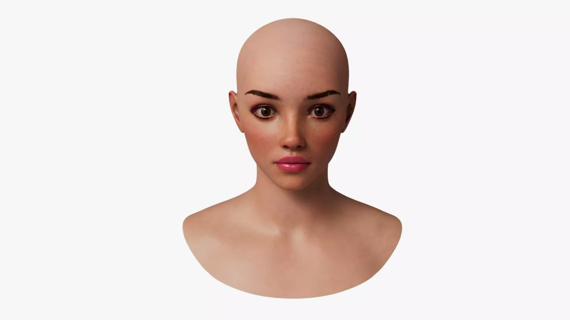 Female Head Mesh Metahuman Unreal Topology Woman Head Mesh v1 3D model_0