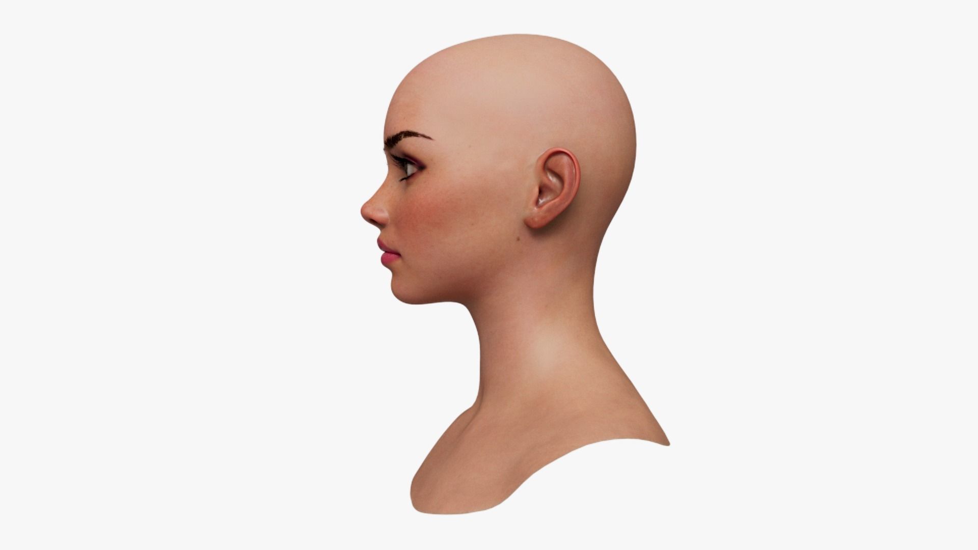 Female Head Mesh Metahuman Unreal Topology Woman Head Mesh v1 3D model_6