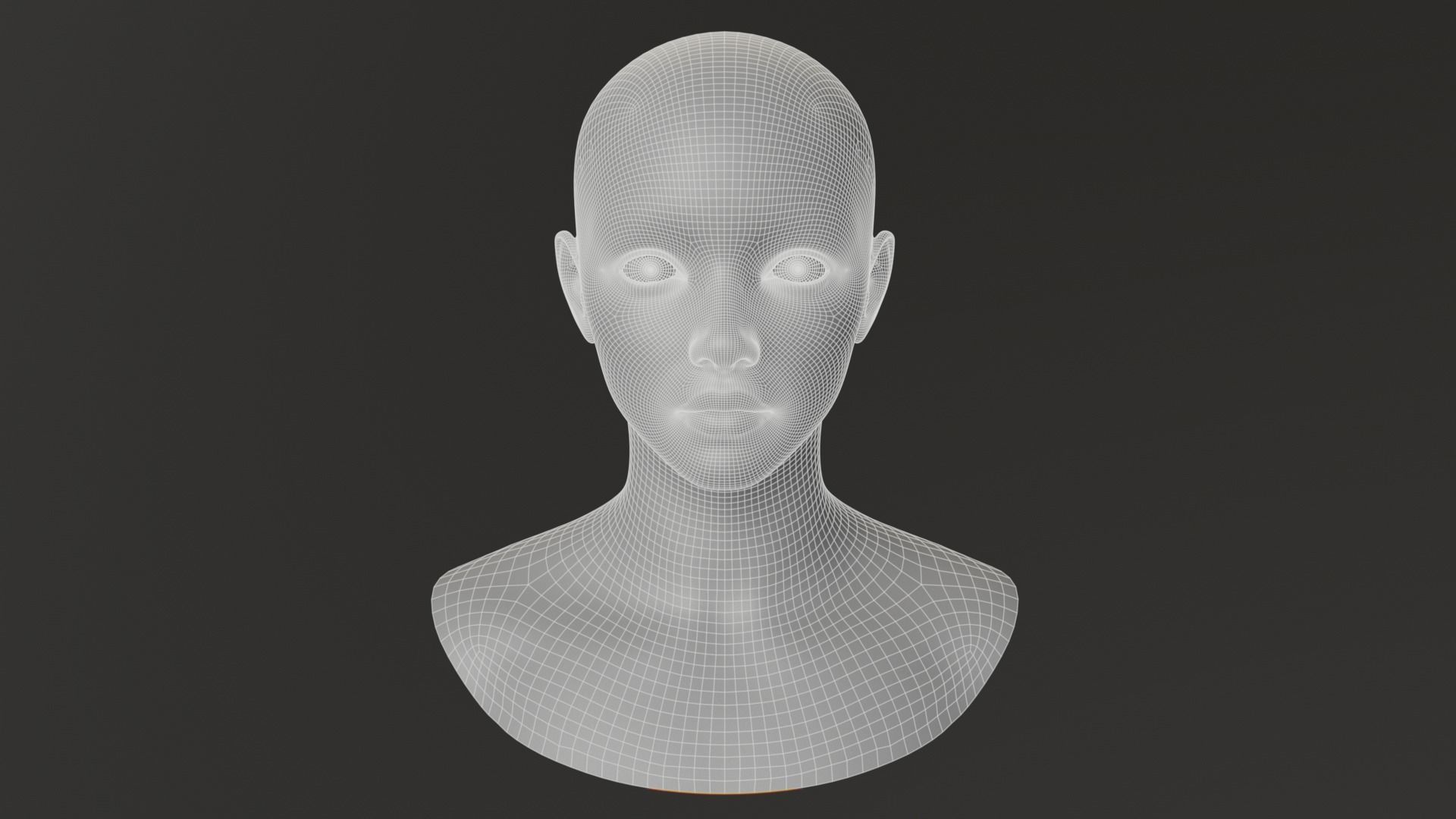 Female Head Mesh Metahuman Unreal Topology Woman Head Mesh v1 3D model_15