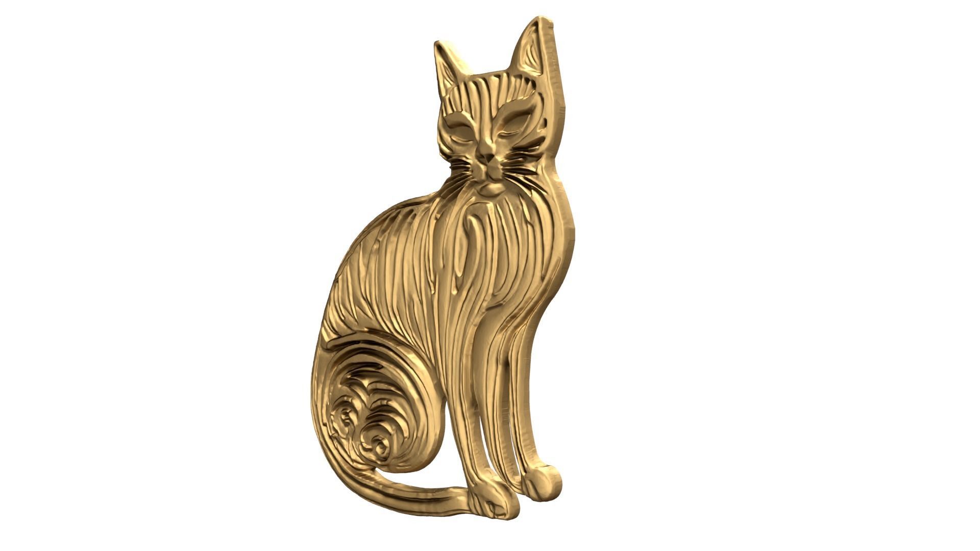 Cat pendant 06 3D print model_2