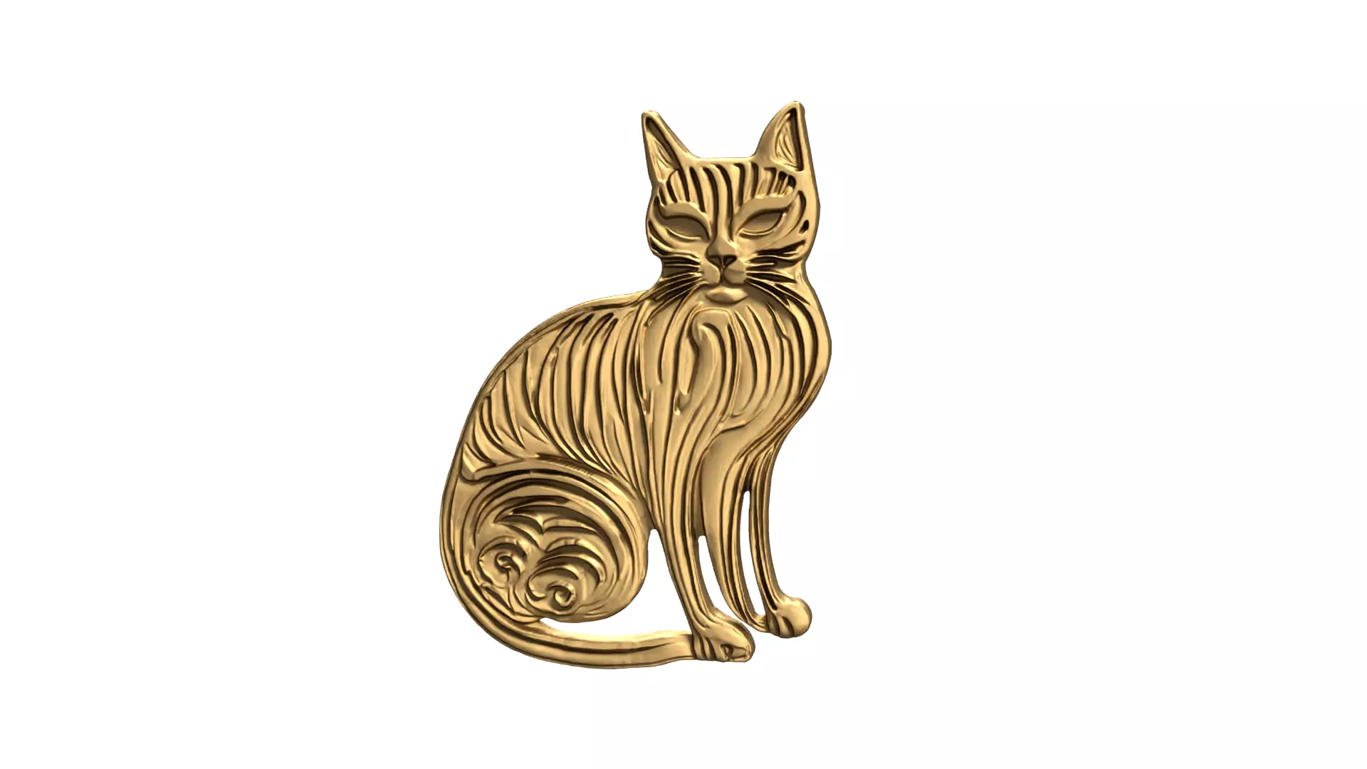 Cat pendant 06 3D print model_0