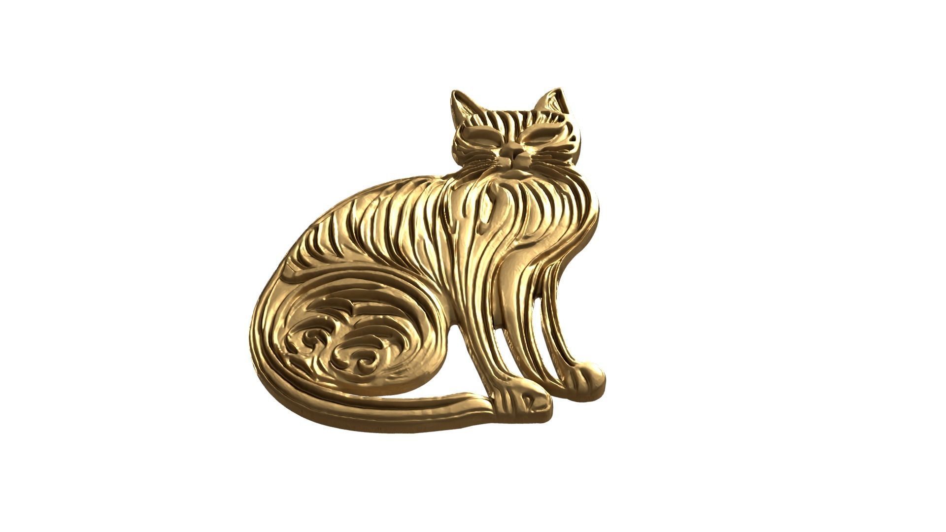 Cat pendant 06 3D print model_3