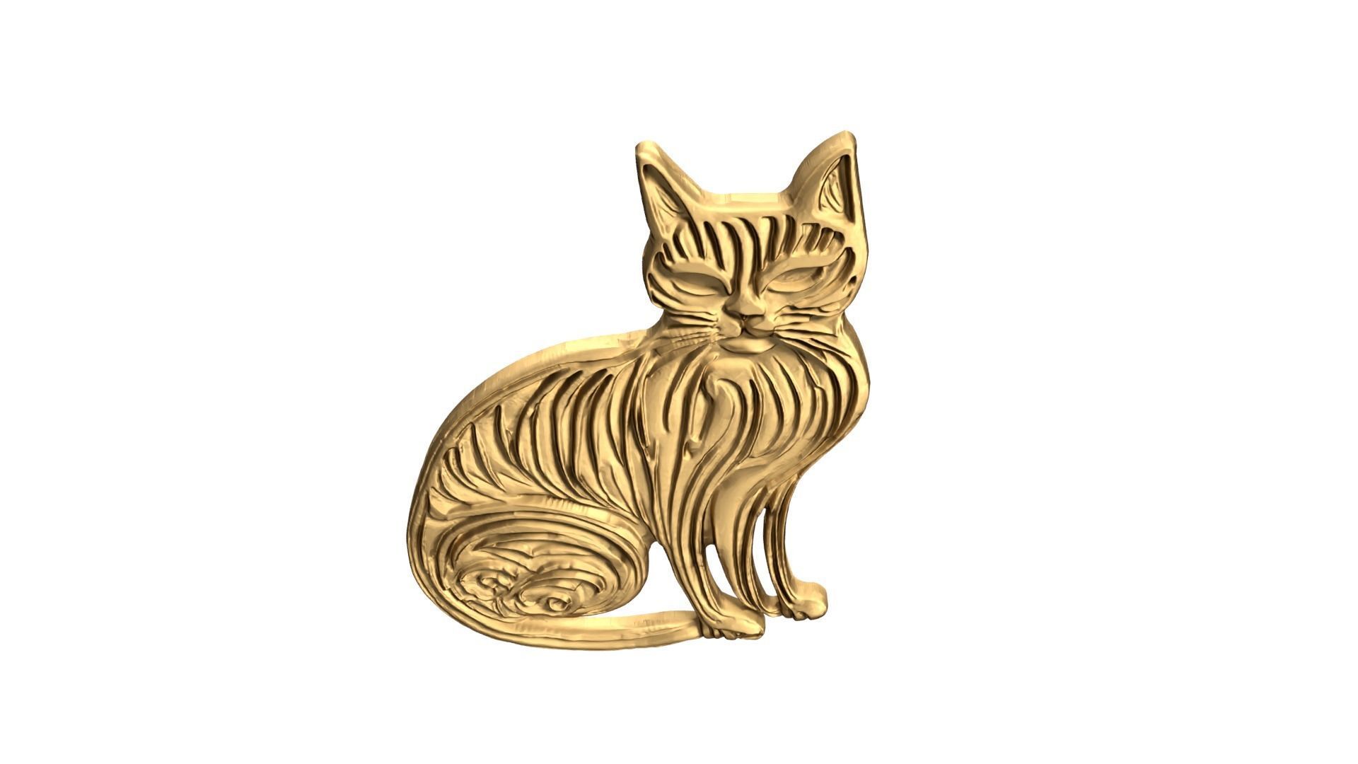 Cat pendant 06 3D print model_4