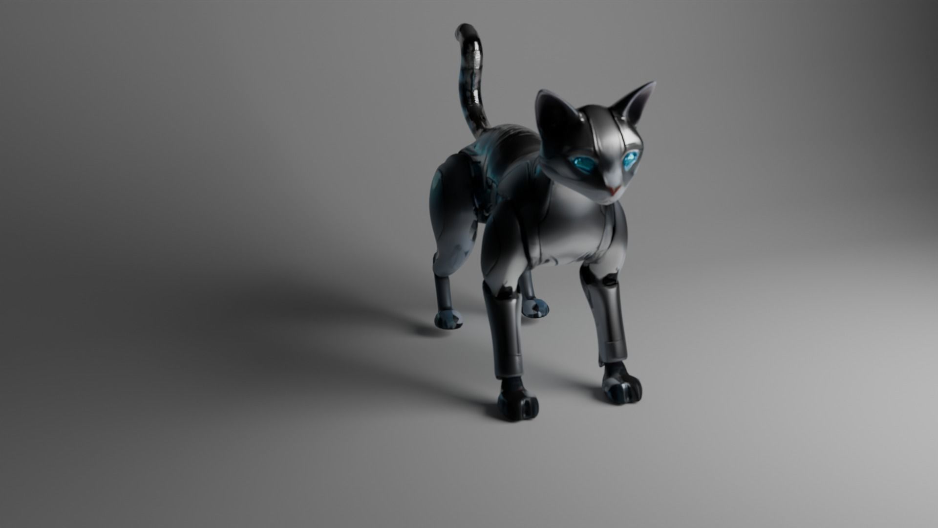 robotic cat  3D model_2