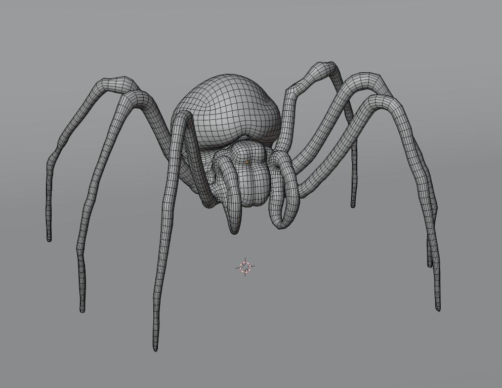 low poly spider Low-poly 3D model_2