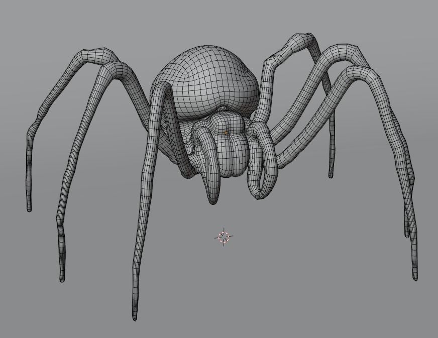 low poly spider Low-poly 3D model_3