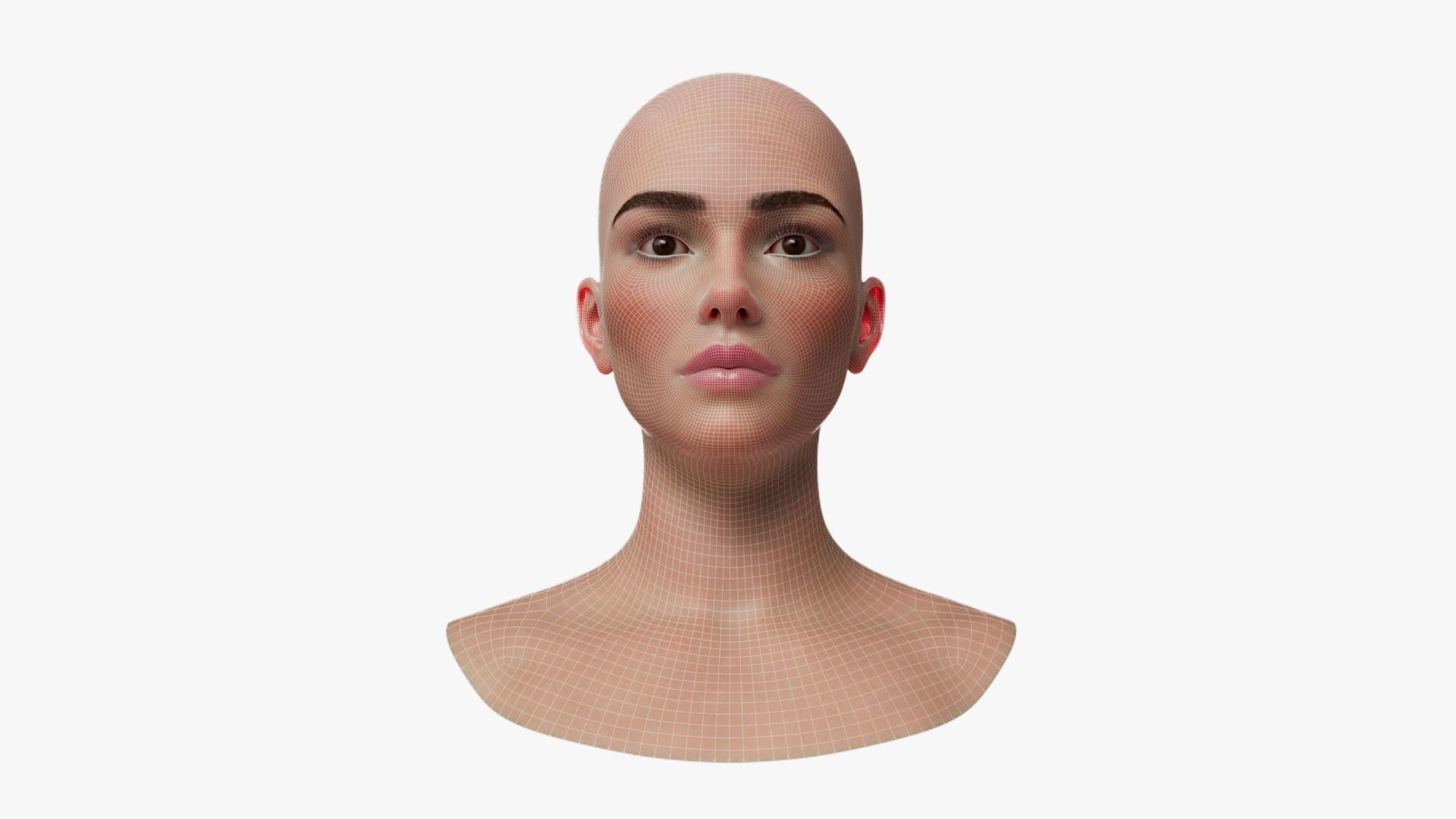 Female Head Mesh Metahuman Unreal Topology Woman Head Mesh v2 3D model_8