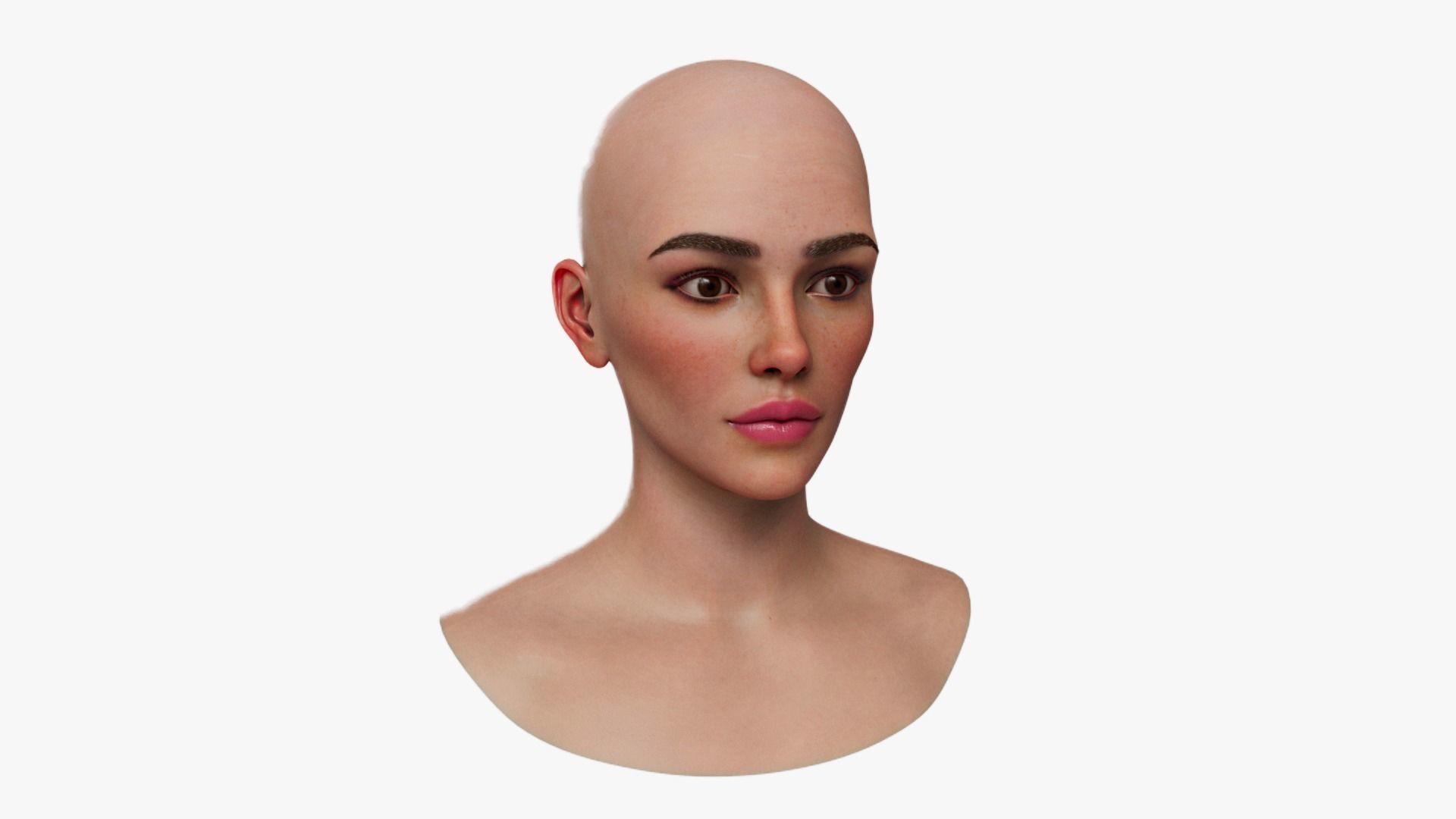 Female Head Mesh Metahuman Unreal Topology Woman Head Mesh v2 3D model_3