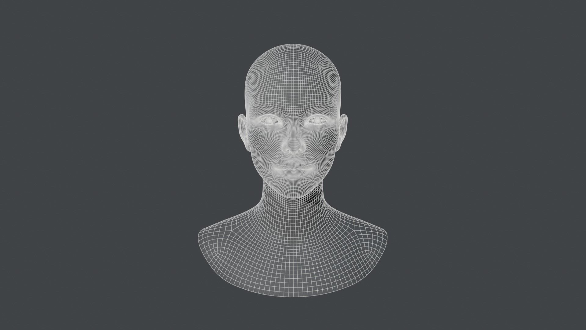 Female Head Mesh Metahuman Unreal Topology Woman Head Mesh v2 3D model_13