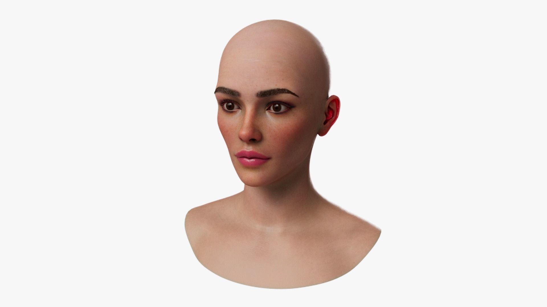 Female Head Mesh Metahuman Unreal Topology Woman Head Mesh v2 3D model_4