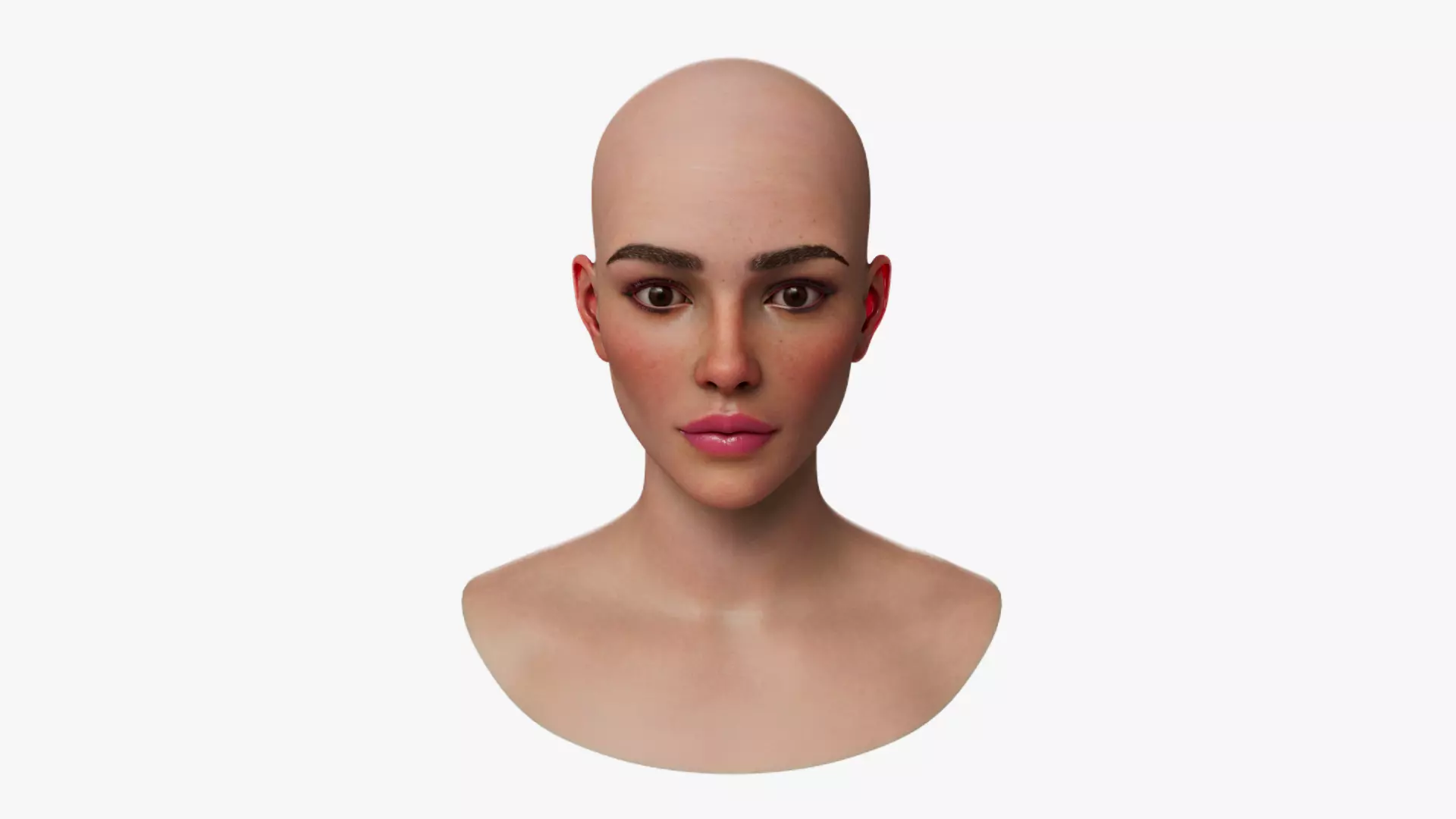 Female Head Mesh Metahuman Unreal Topology Woman Head Mesh v2 3D model_0