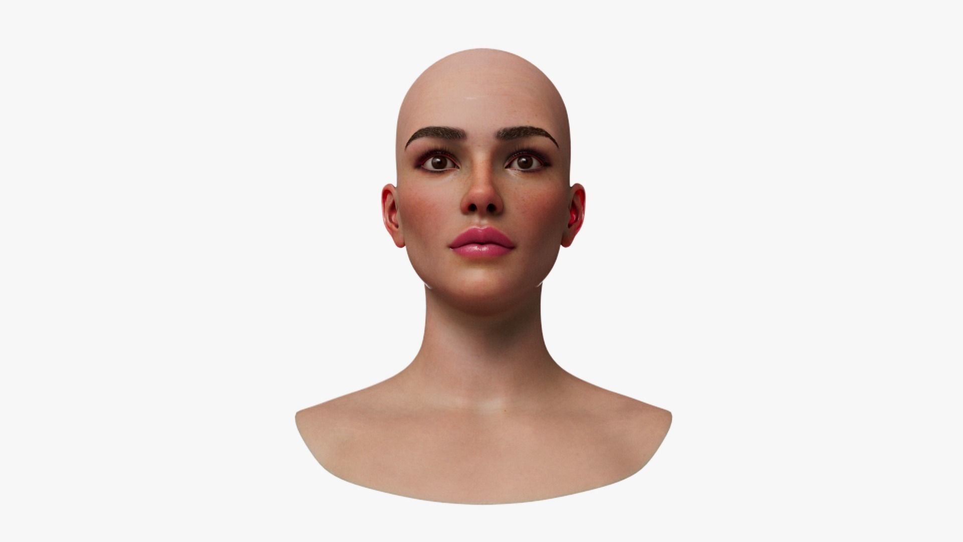 Female Head Mesh Metahuman Unreal Topology Woman Head Mesh v2 3D model_2