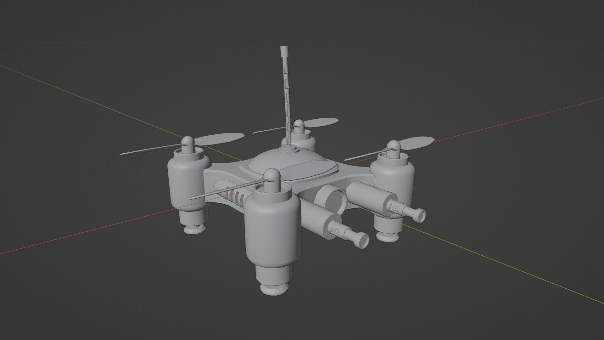 Mini Quadcopter rigged 3d model Low-poly 3D model_22
