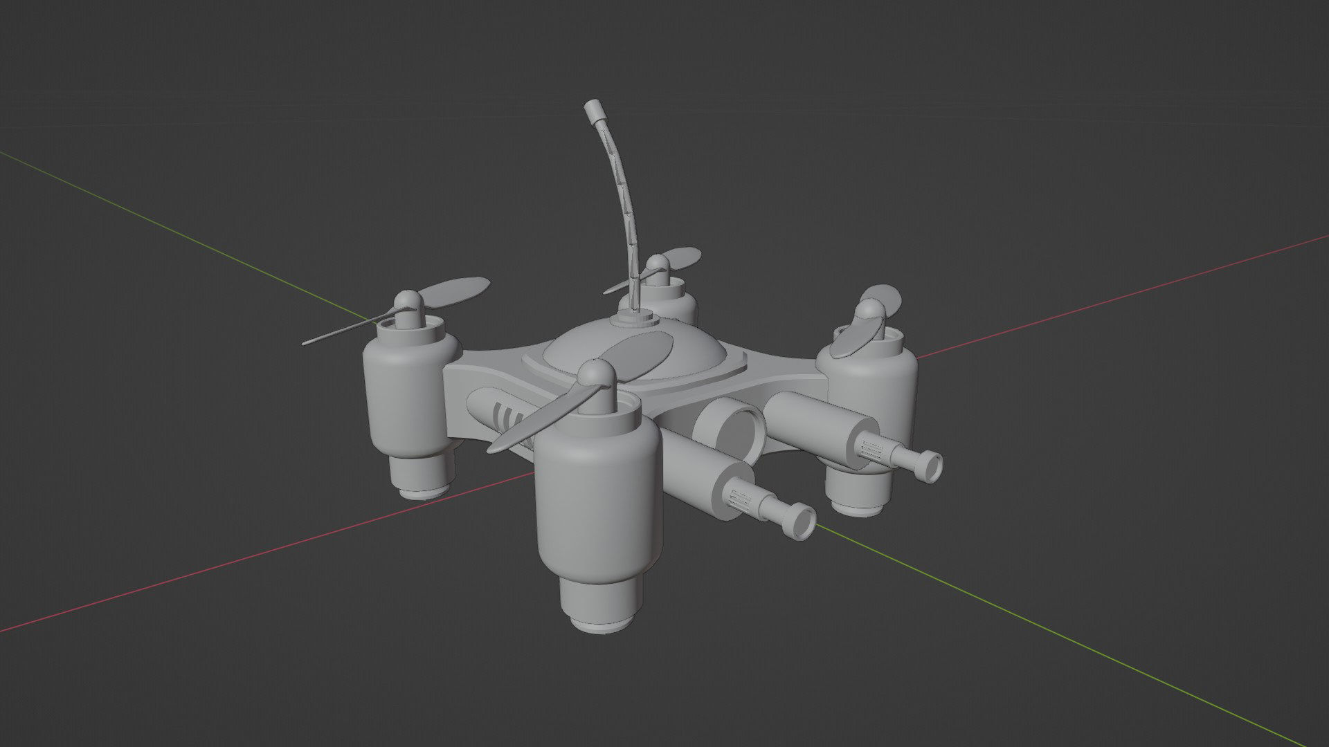 Mini Quadcopter rigged 3d model Low-poly 3D model_32
