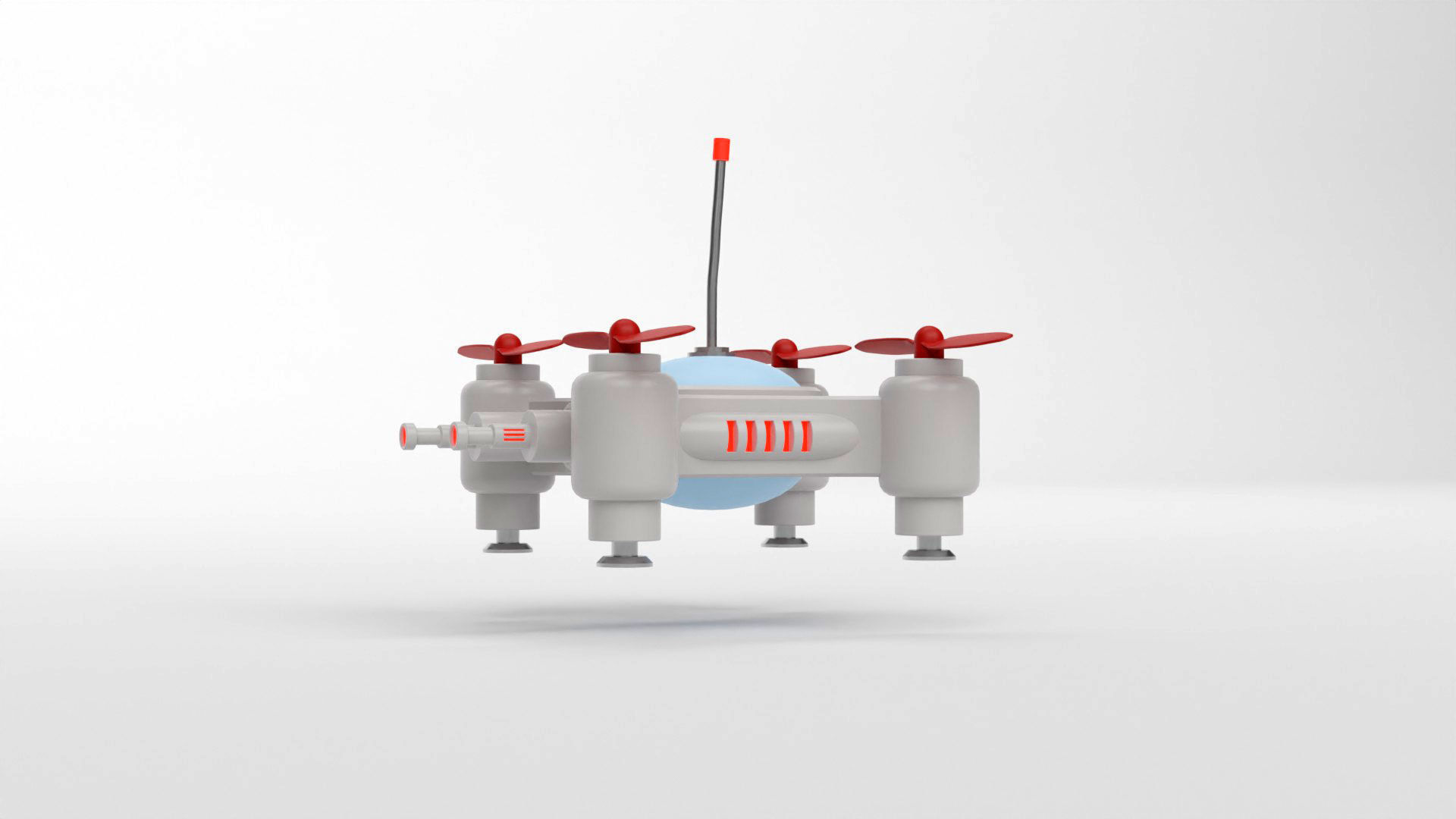 Mini Quadcopter rigged 3d model Low-poly 3D model_8