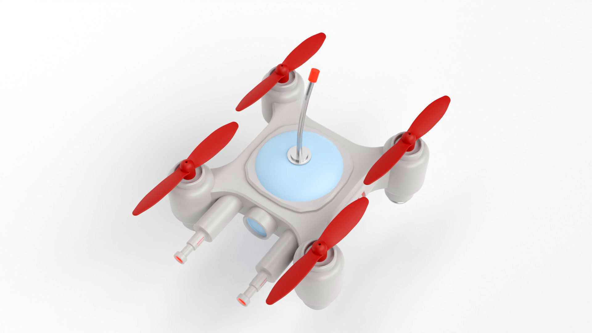 Mini Quadcopter rigged 3d model Low-poly 3D model_16
