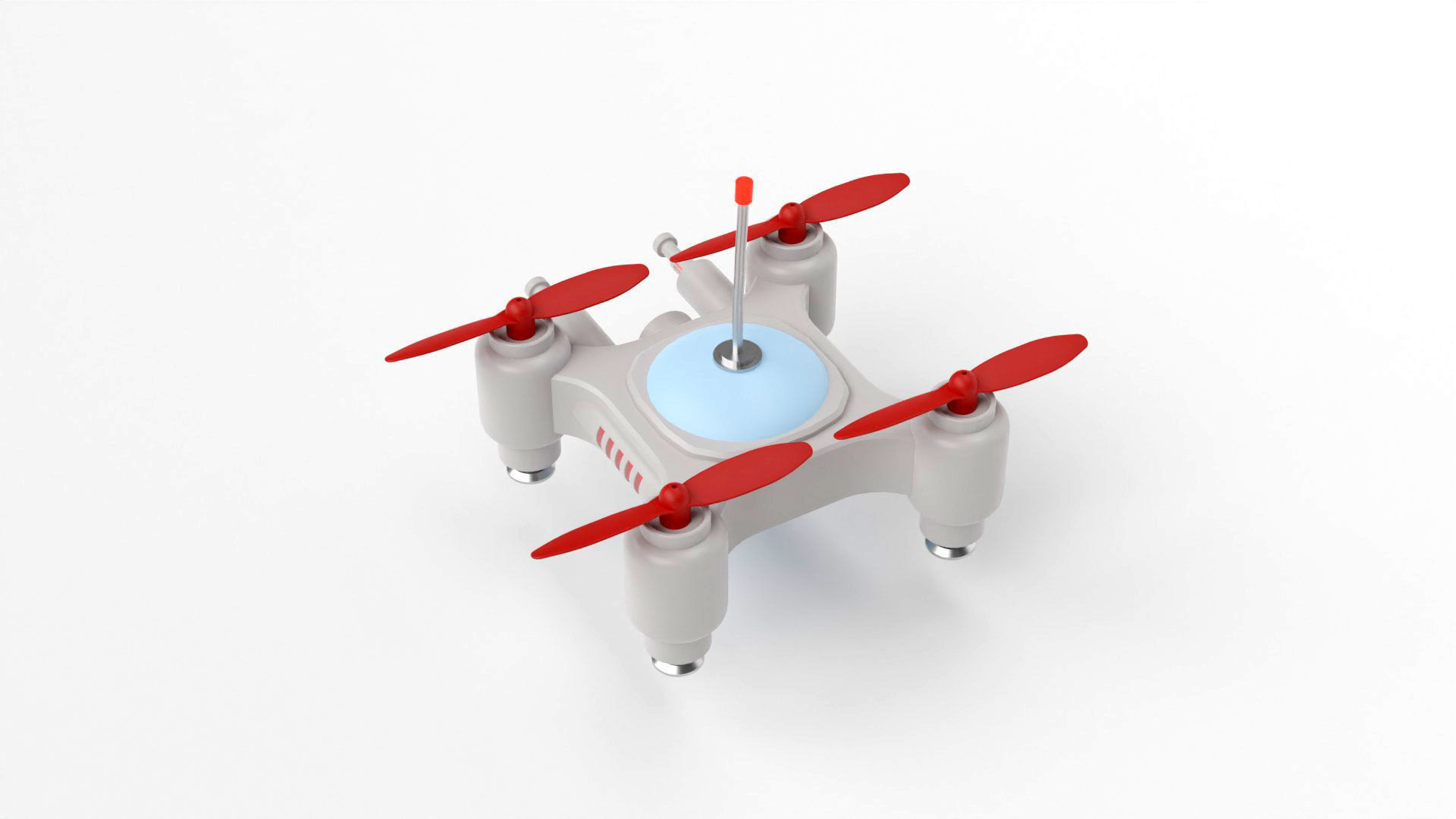 Mini Quadcopter rigged 3d model Low-poly 3D model_7