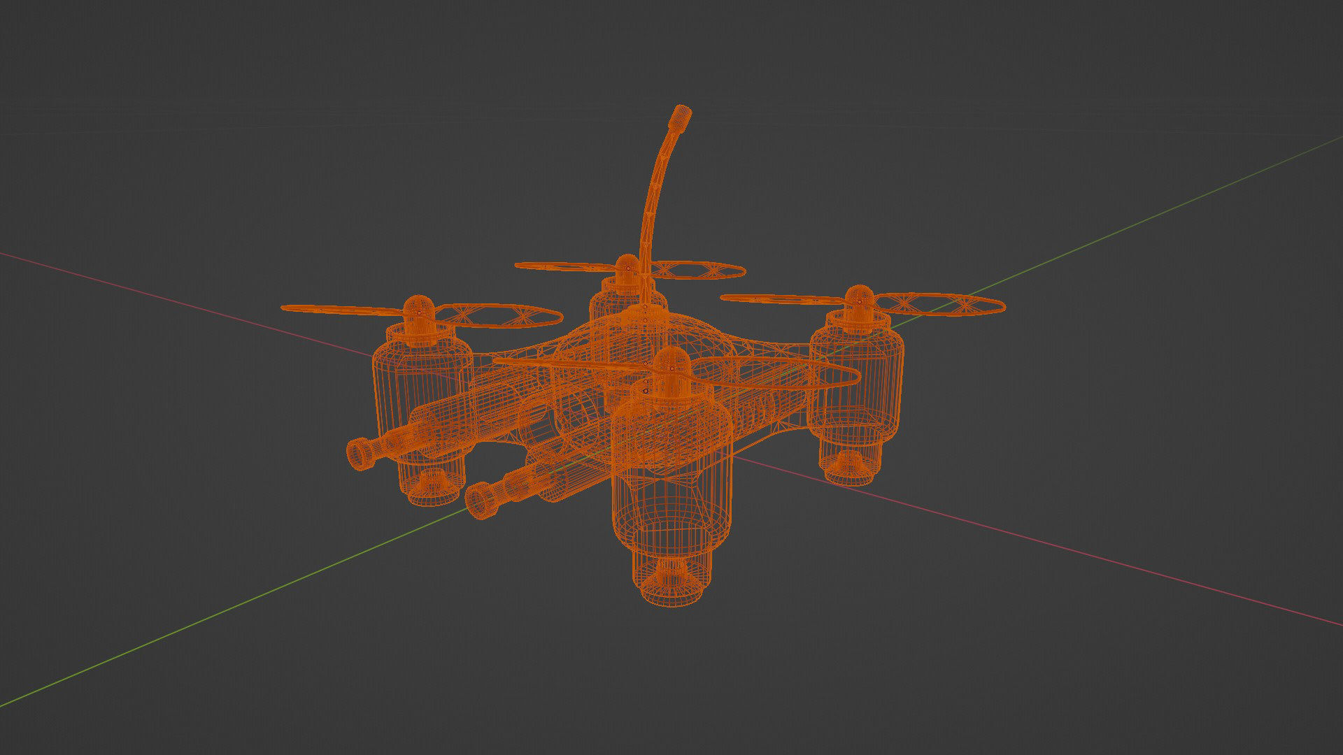 Mini Quadcopter rigged 3d model Low-poly 3D model_33