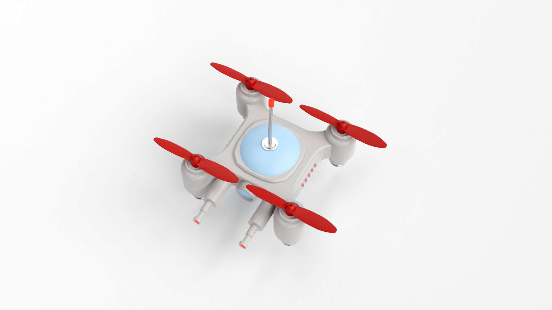 Mini Quadcopter rigged 3d model Low-poly 3D model_19