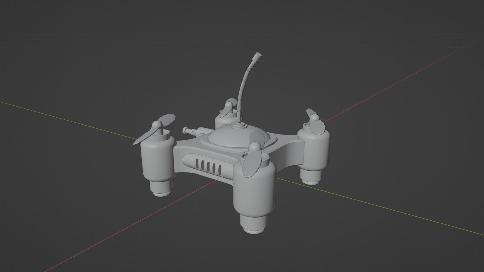 Mini Quadcopter rigged 3d model Low-poly 3D model_25