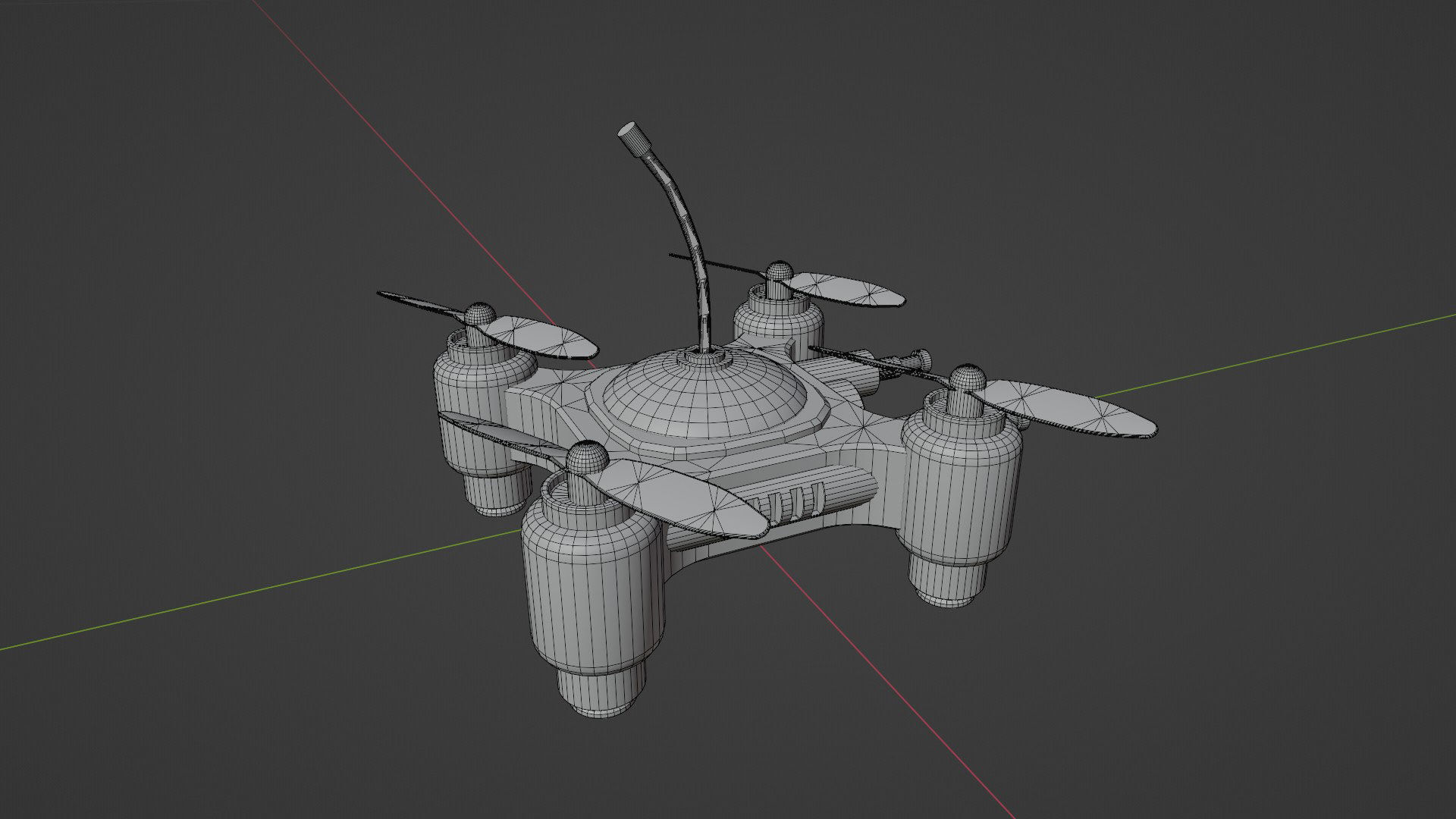 Mini Quadcopter rigged 3d model Low-poly 3D model_34