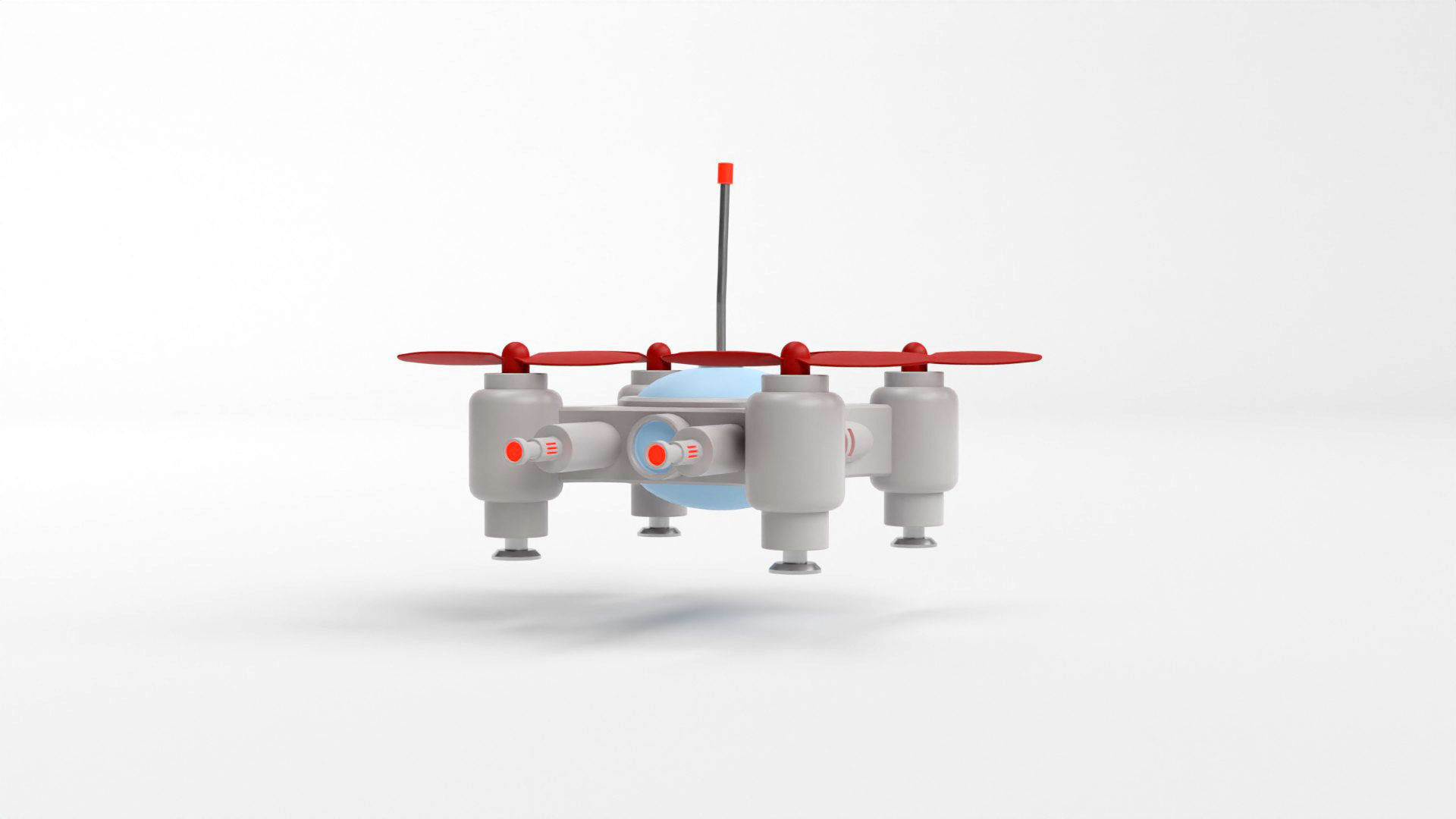 Mini Quadcopter rigged 3d model Low-poly 3D model_15