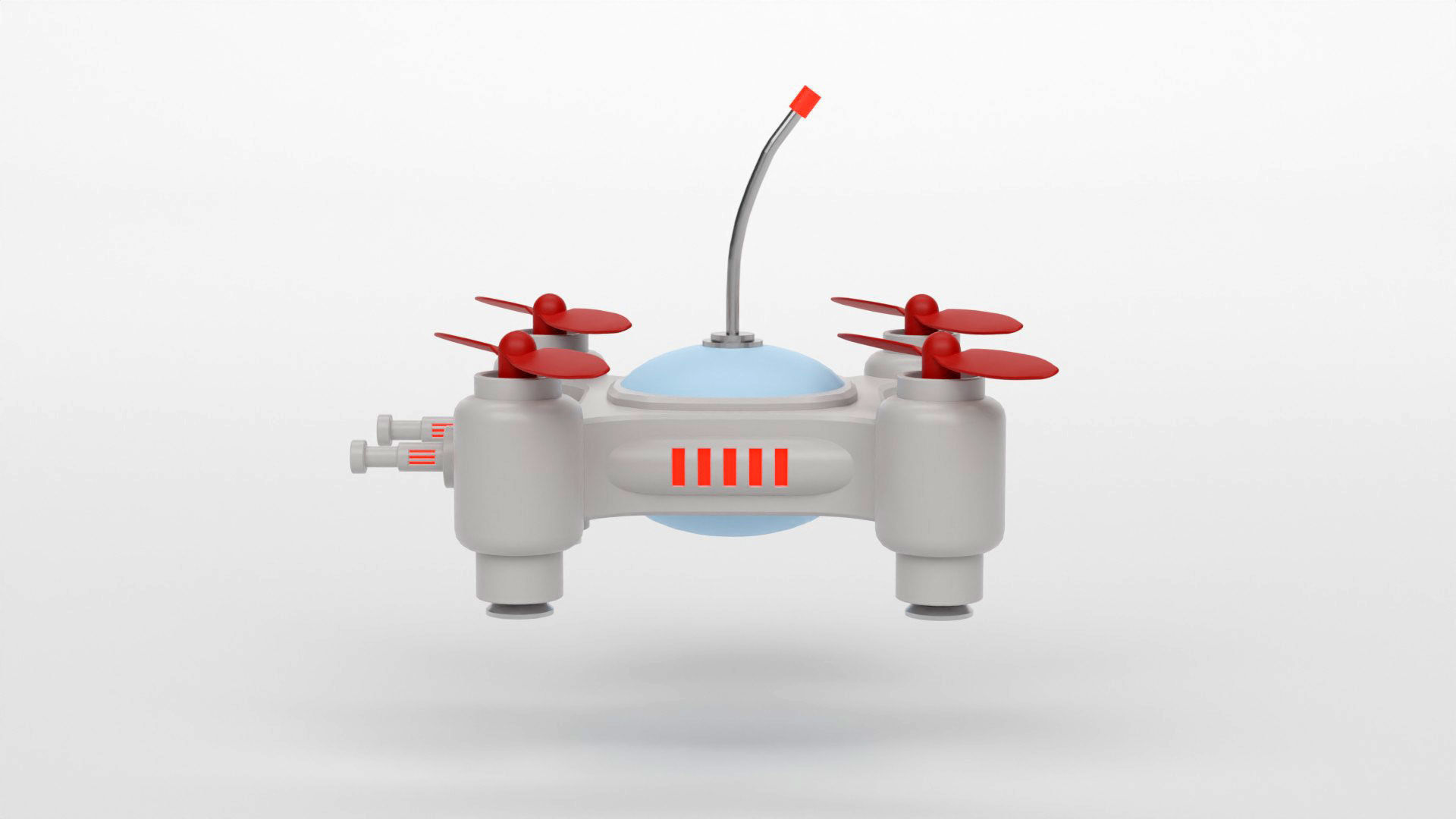 Mini Quadcopter rigged 3d model Low-poly 3D model_3