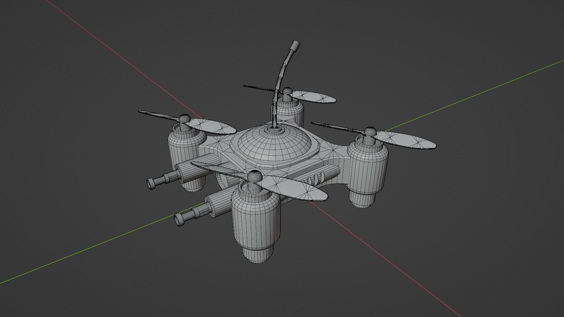 Mini Quadcopter rigged 3d model Low-poly 3D model_31
