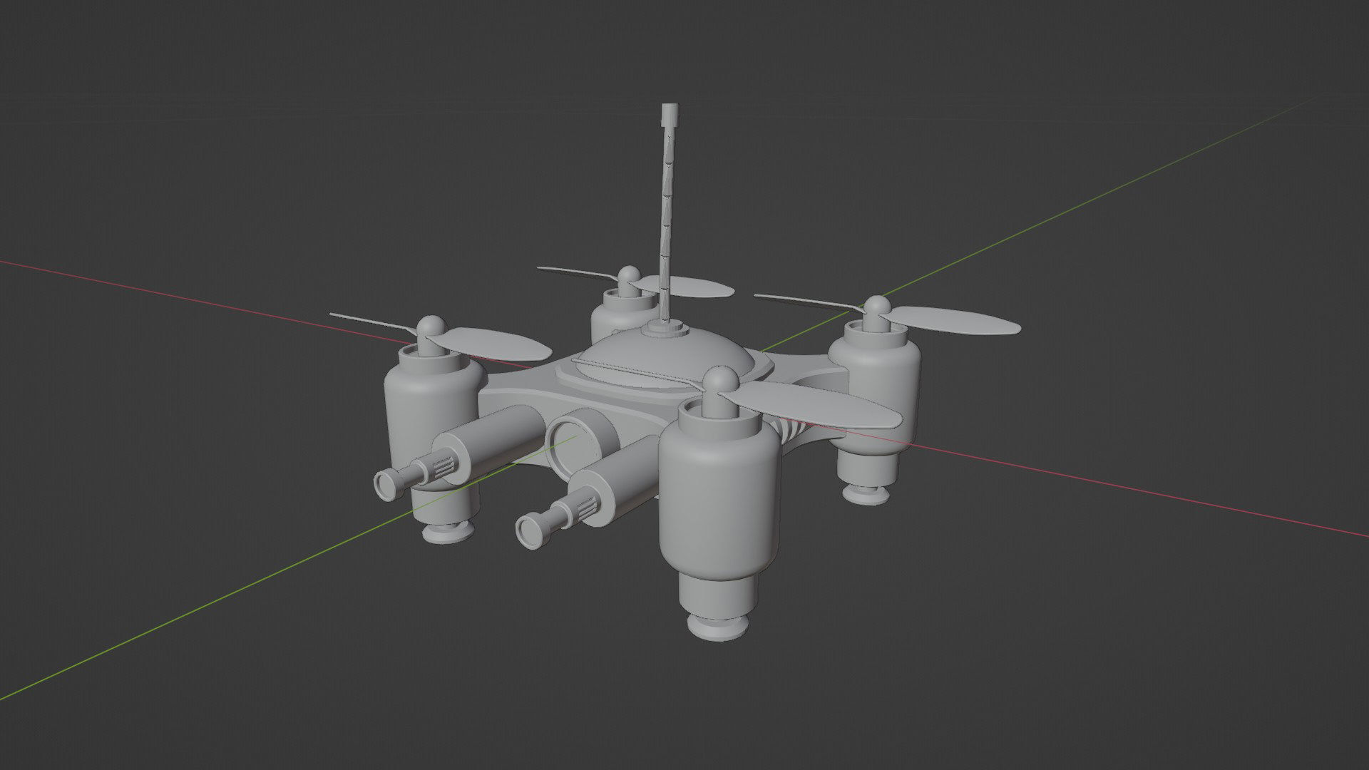 Mini Quadcopter rigged 3d model Low-poly 3D model_23