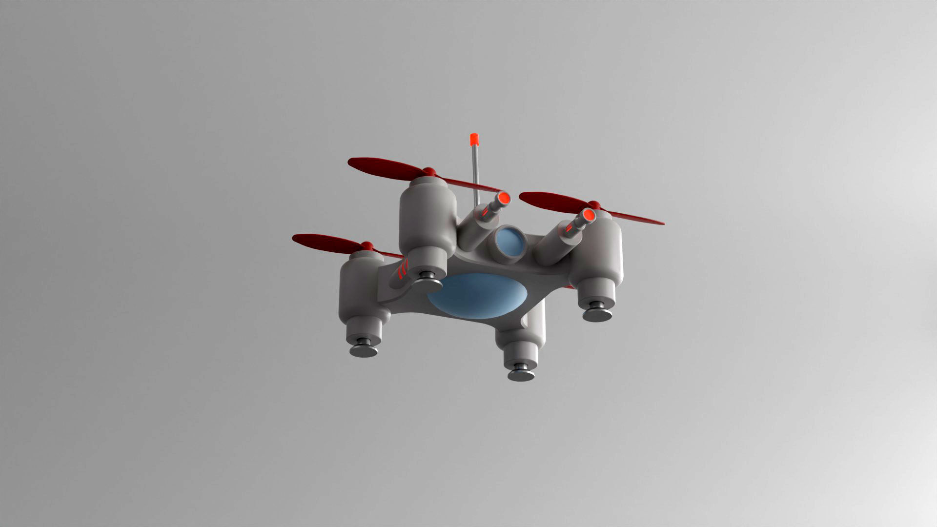 Mini Quadcopter rigged 3d model Low-poly 3D model_18