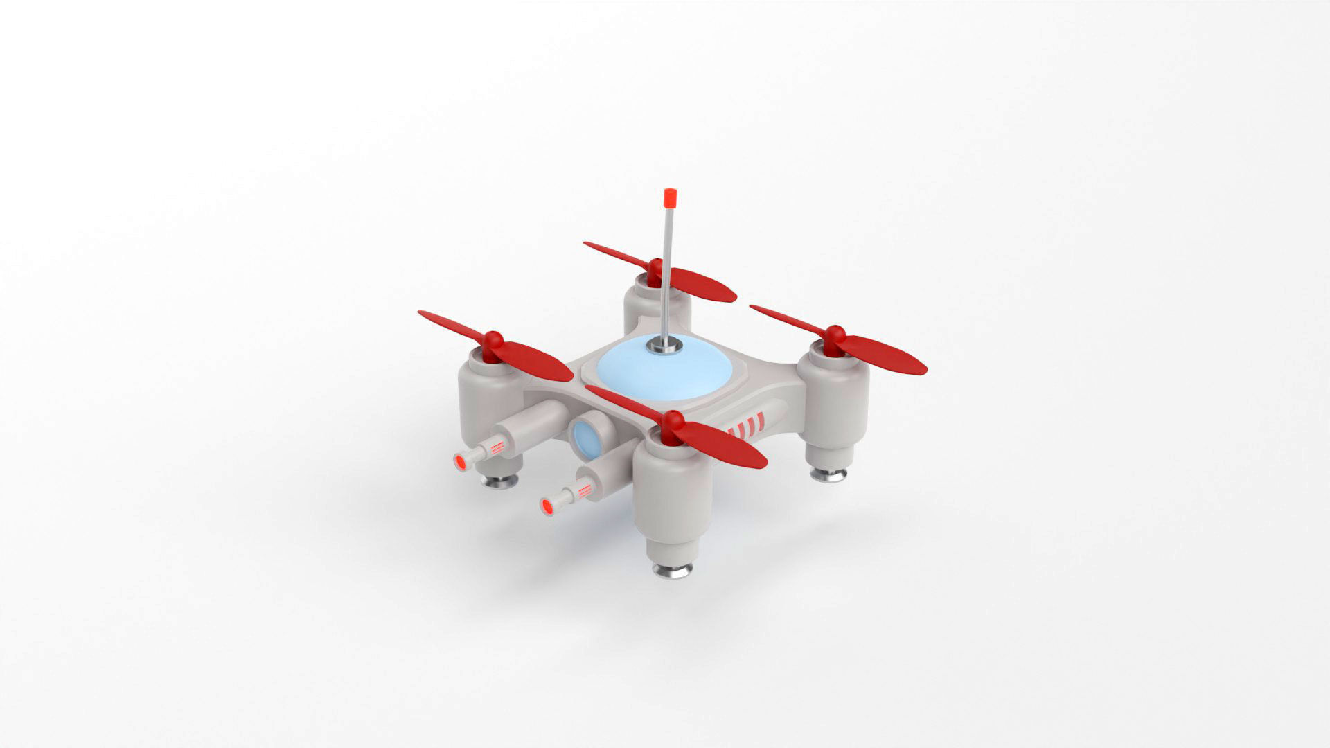 Mini Quadcopter rigged 3d model Low-poly 3D model_27