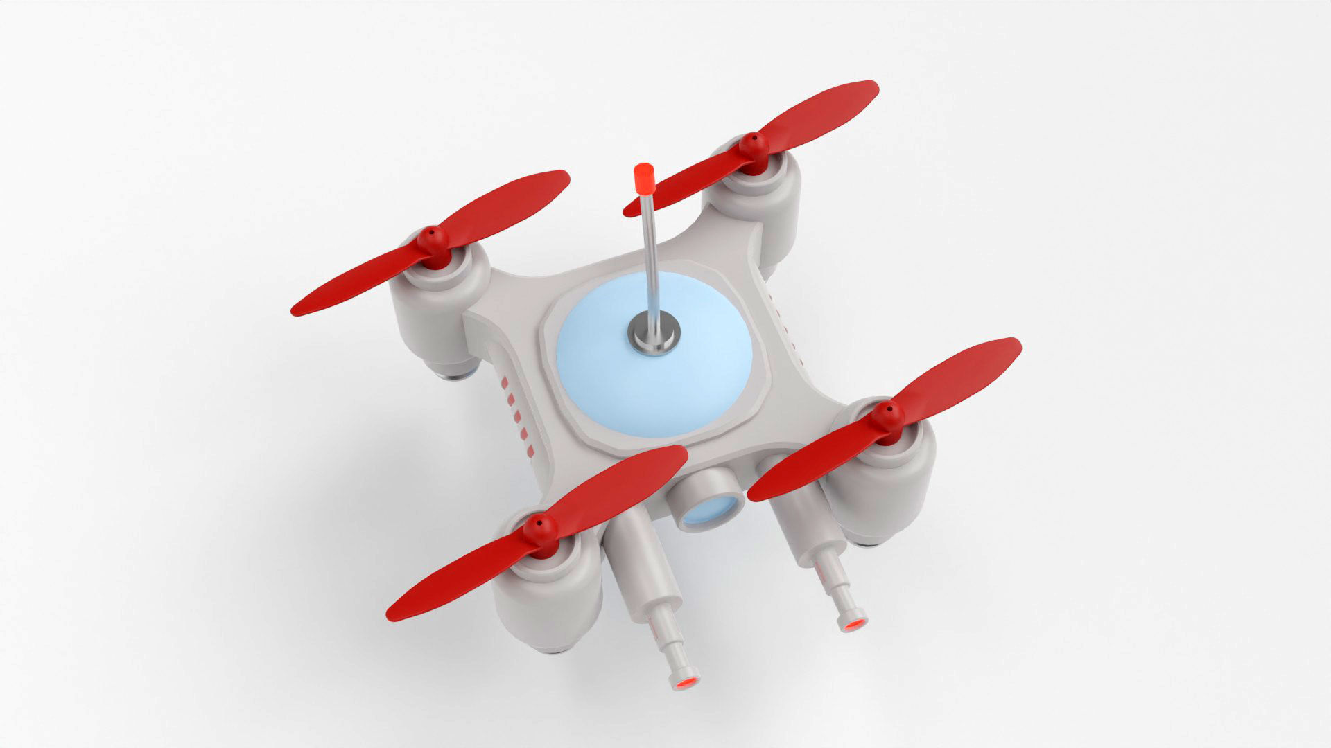 Mini Quadcopter rigged 3d model Low-poly 3D model_20