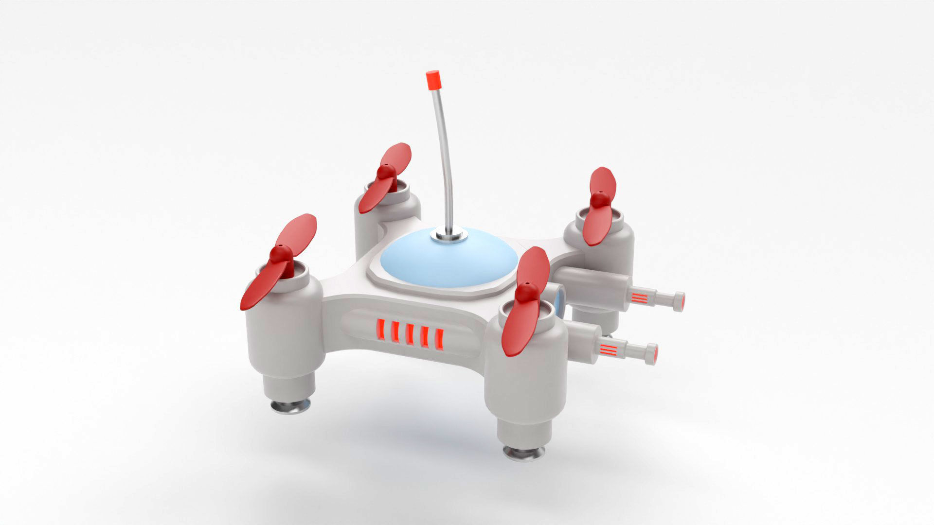 Mini Quadcopter rigged 3d model Low-poly 3D model_6