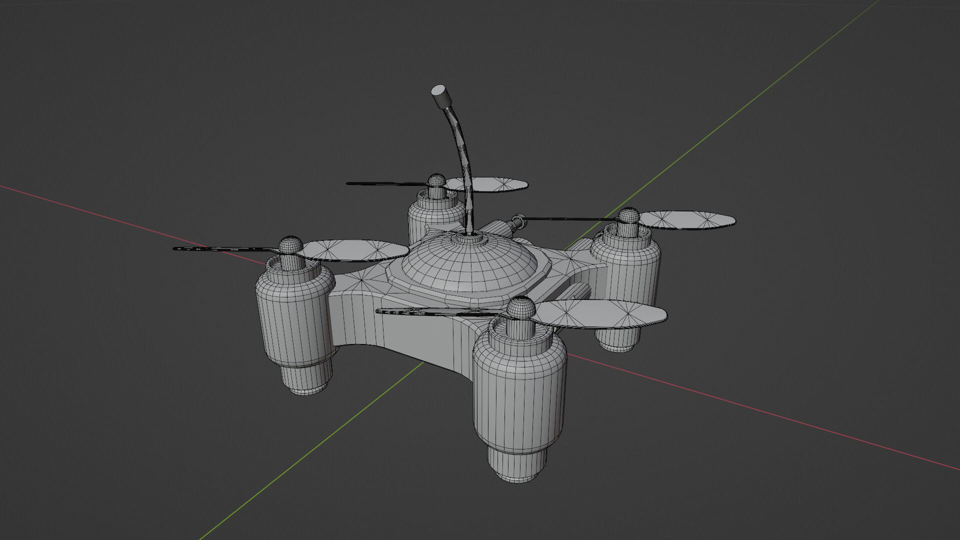 Mini Quadcopter rigged 3d model Low-poly 3D model_12