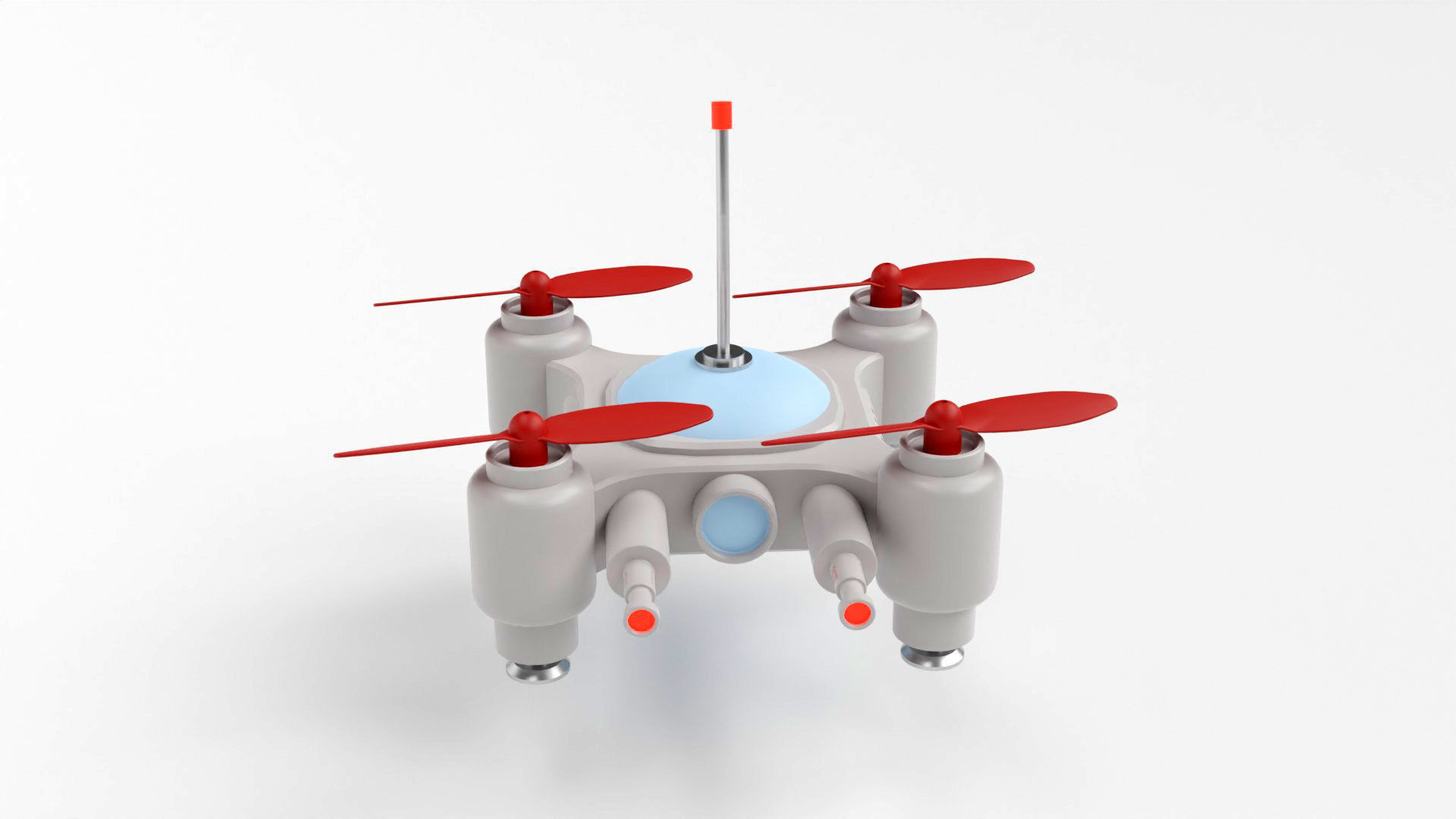Mini Quadcopter rigged 3d model Low-poly 3D model_5
