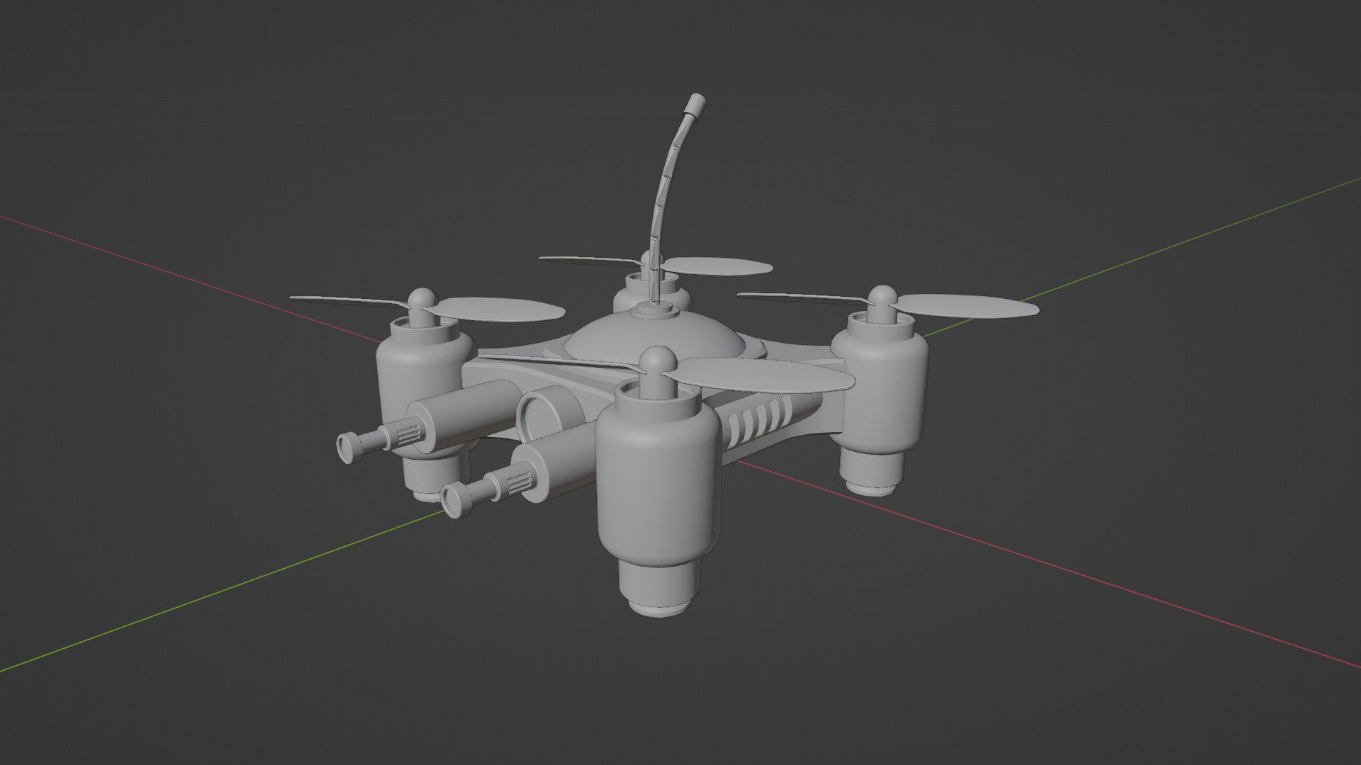 Mini Quadcopter rigged 3d model Low-poly 3D model_26