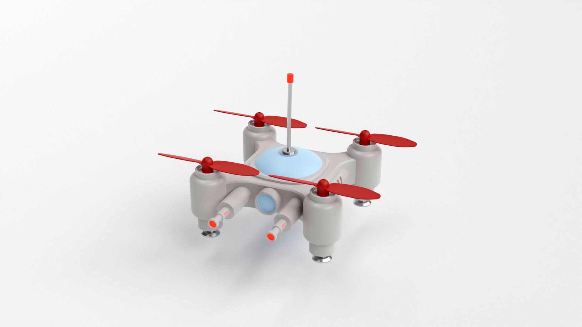 Mini Quadcopter rigged 3d model Low-poly 3D model_13