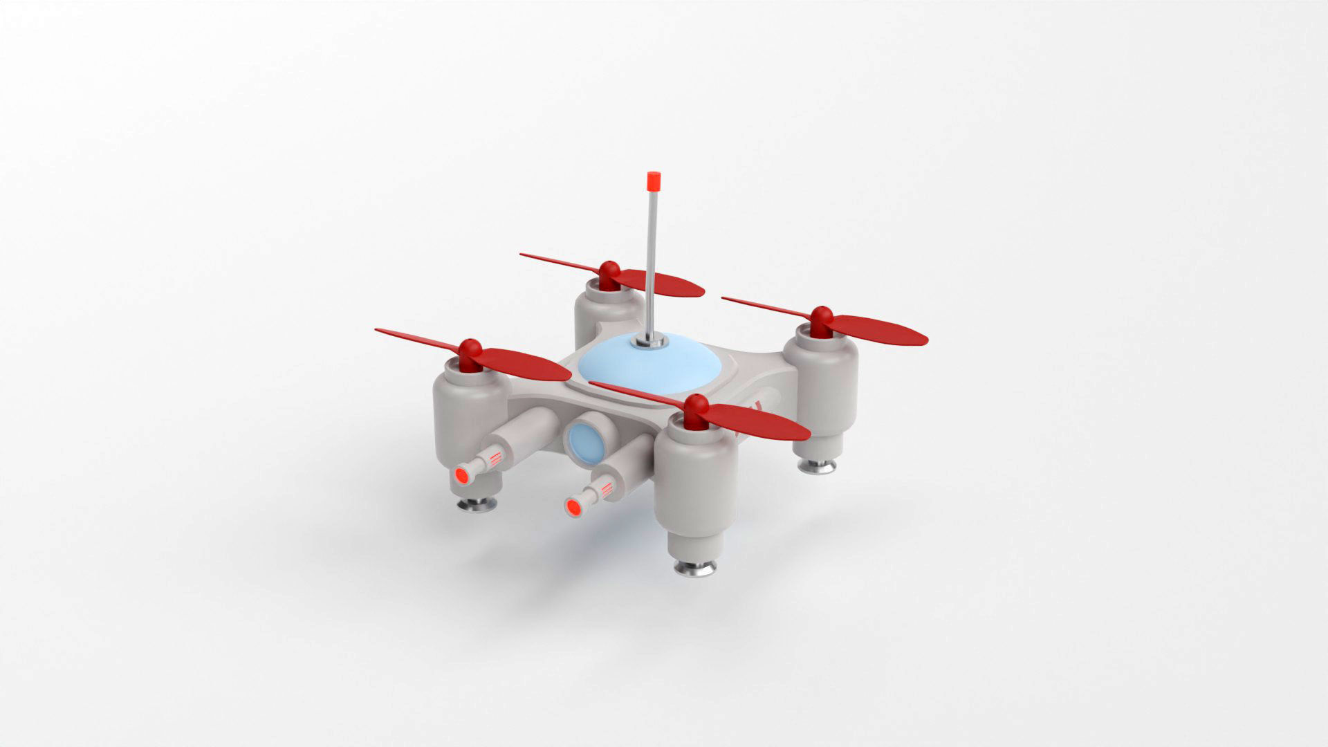 Mini Quadcopter rigged 3d model Low-poly 3D model_30