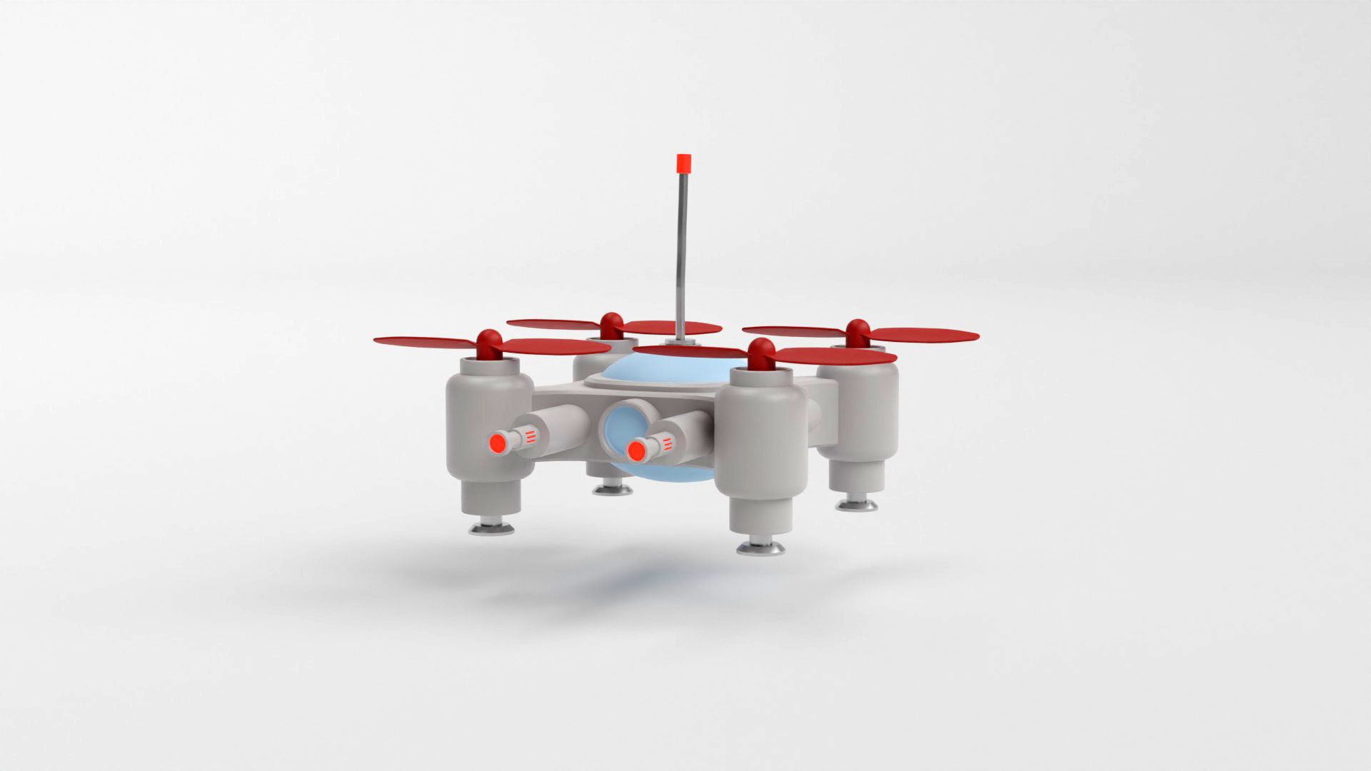 Mini Quadcopter rigged 3d model Low-poly 3D model_28