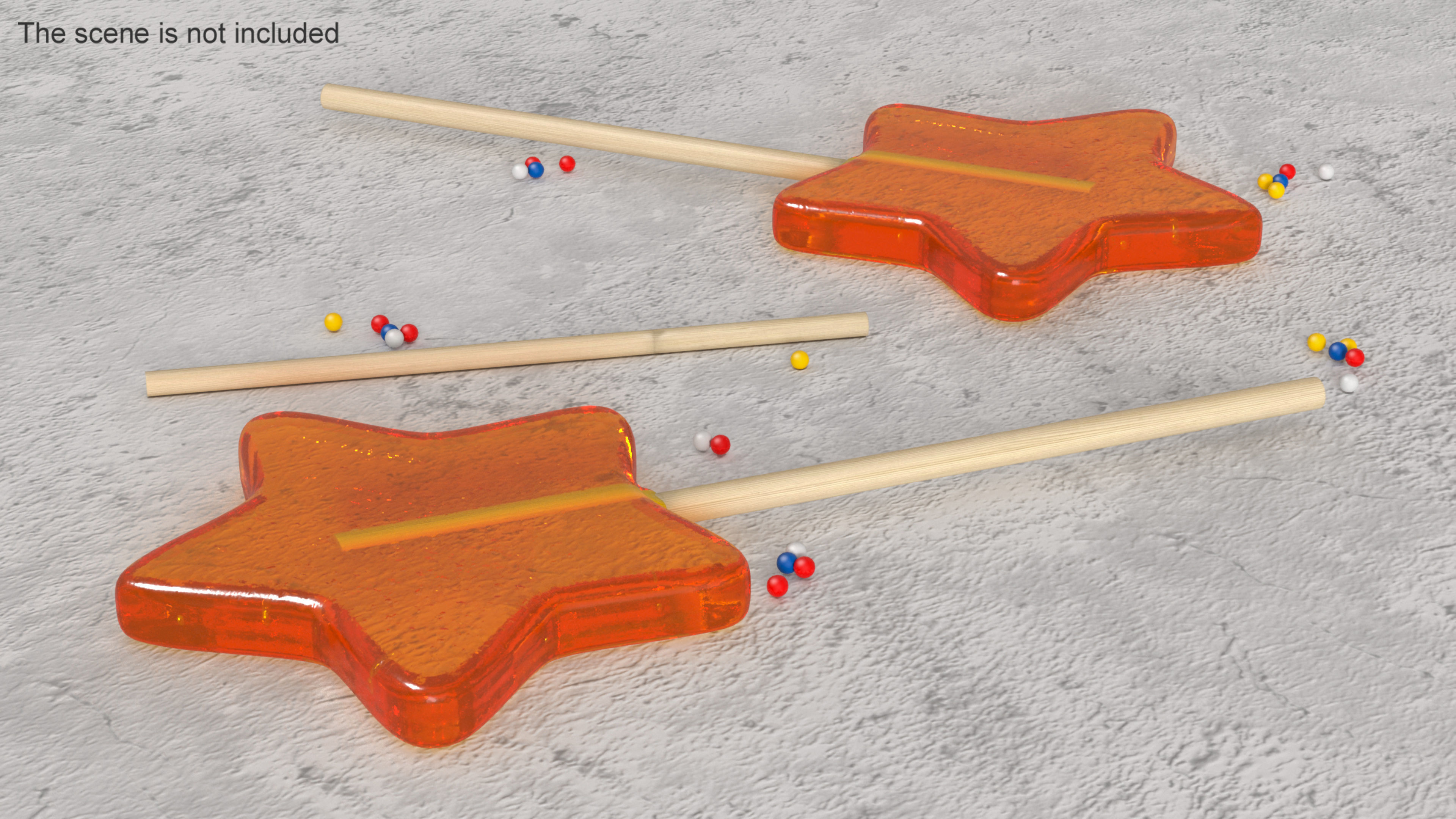 Orange Star Shape Lollipop for 3D Print 3D print model