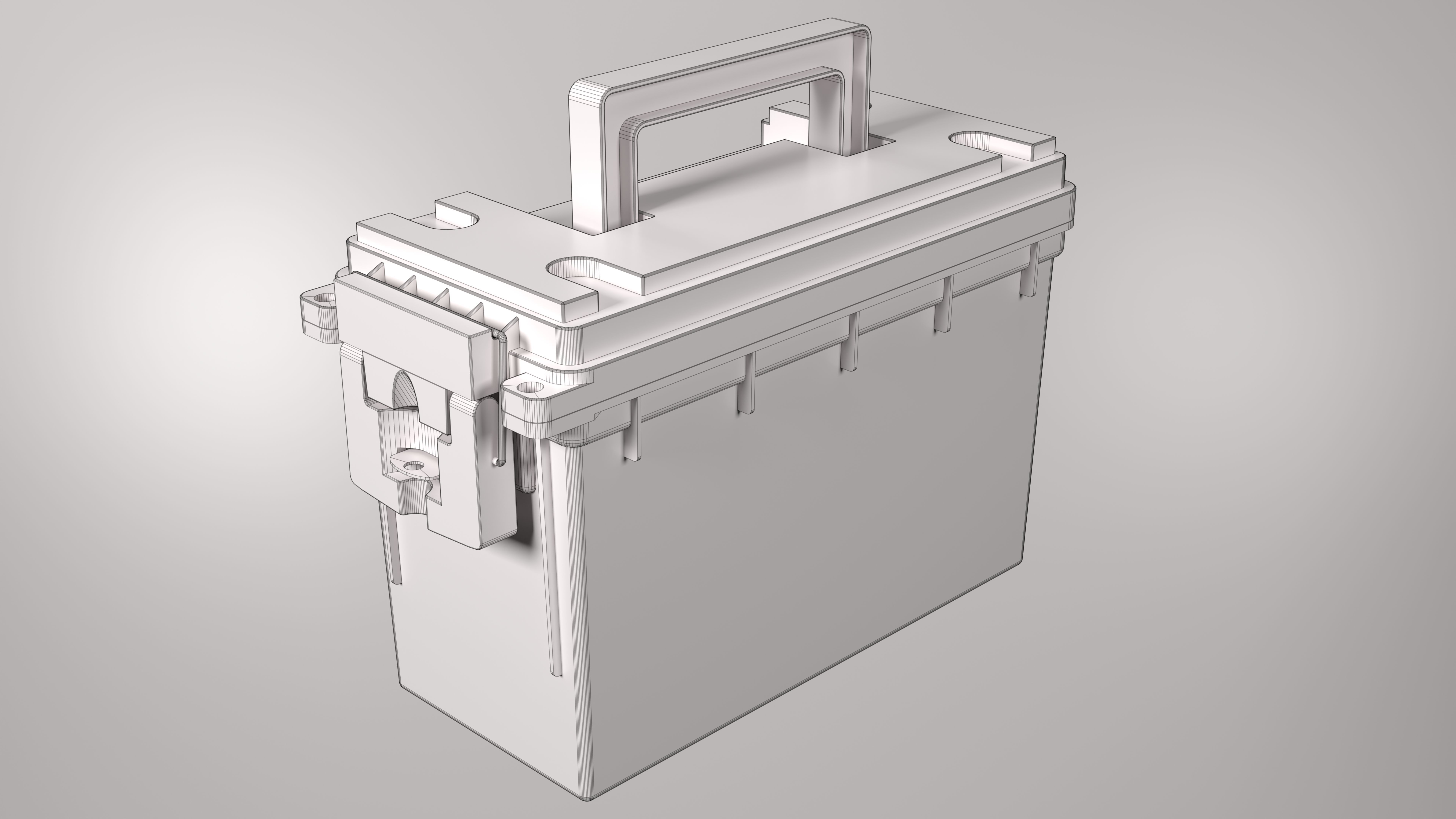 Plastic Ammo Box 3D model_5