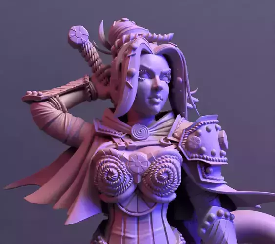 Mini Candy Crush Lady  Tabletop Miniature  75mm and 32mm 3D print model