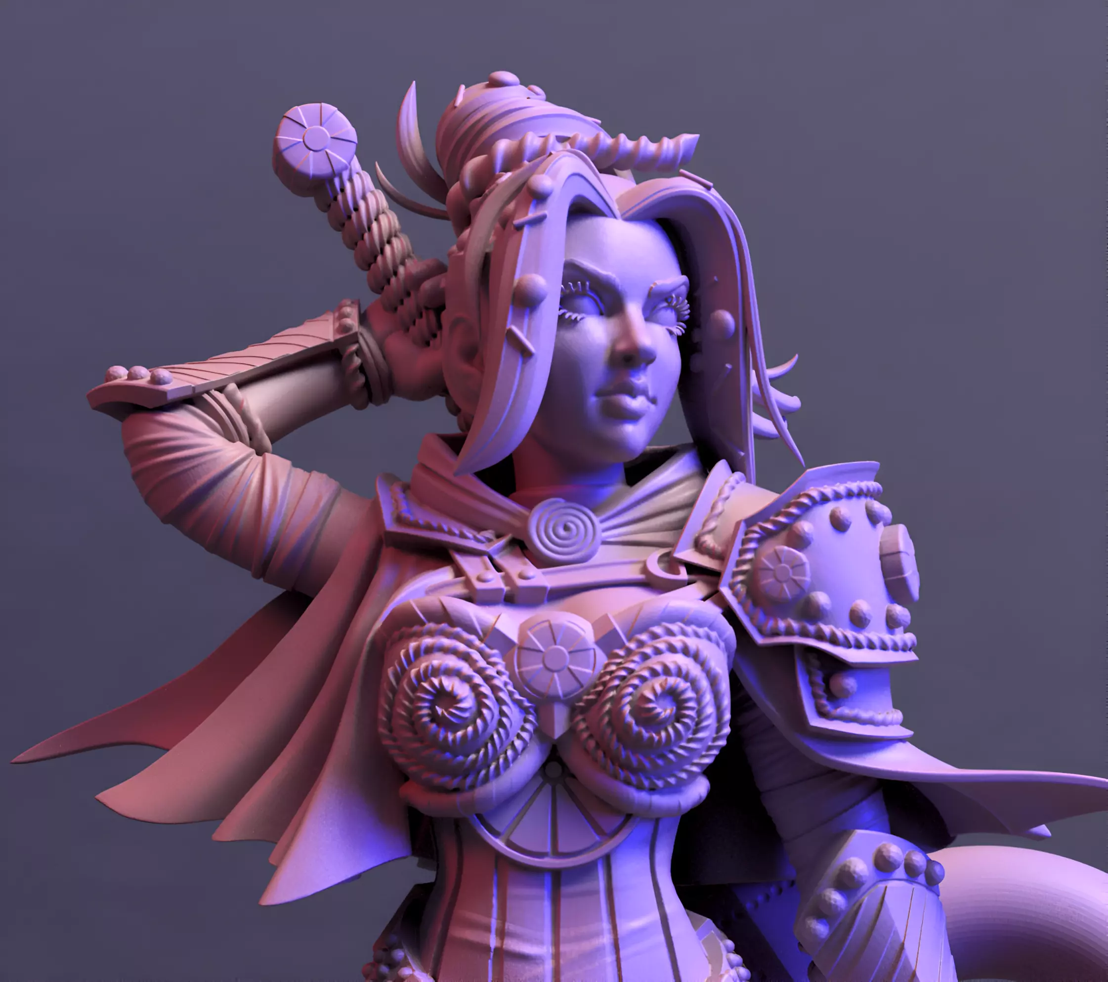 Mini Candy Crush Lady Tabletop Miniature 75mm and 32mm 3D print model