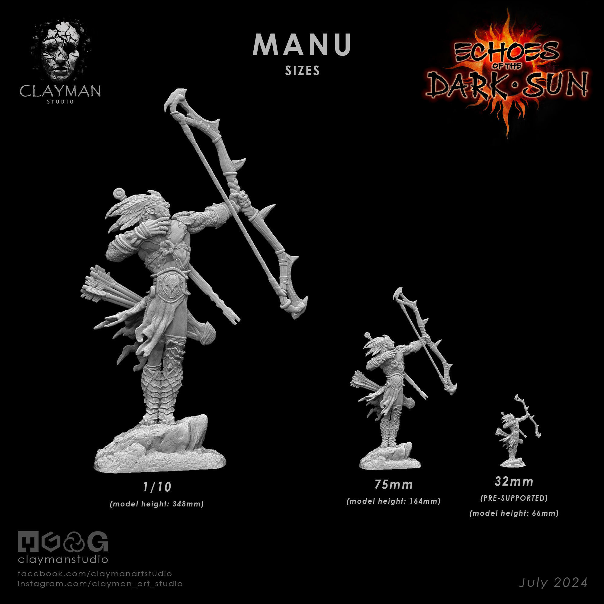 Manu - 32mm - 75mm - 348mm 3D print model_3