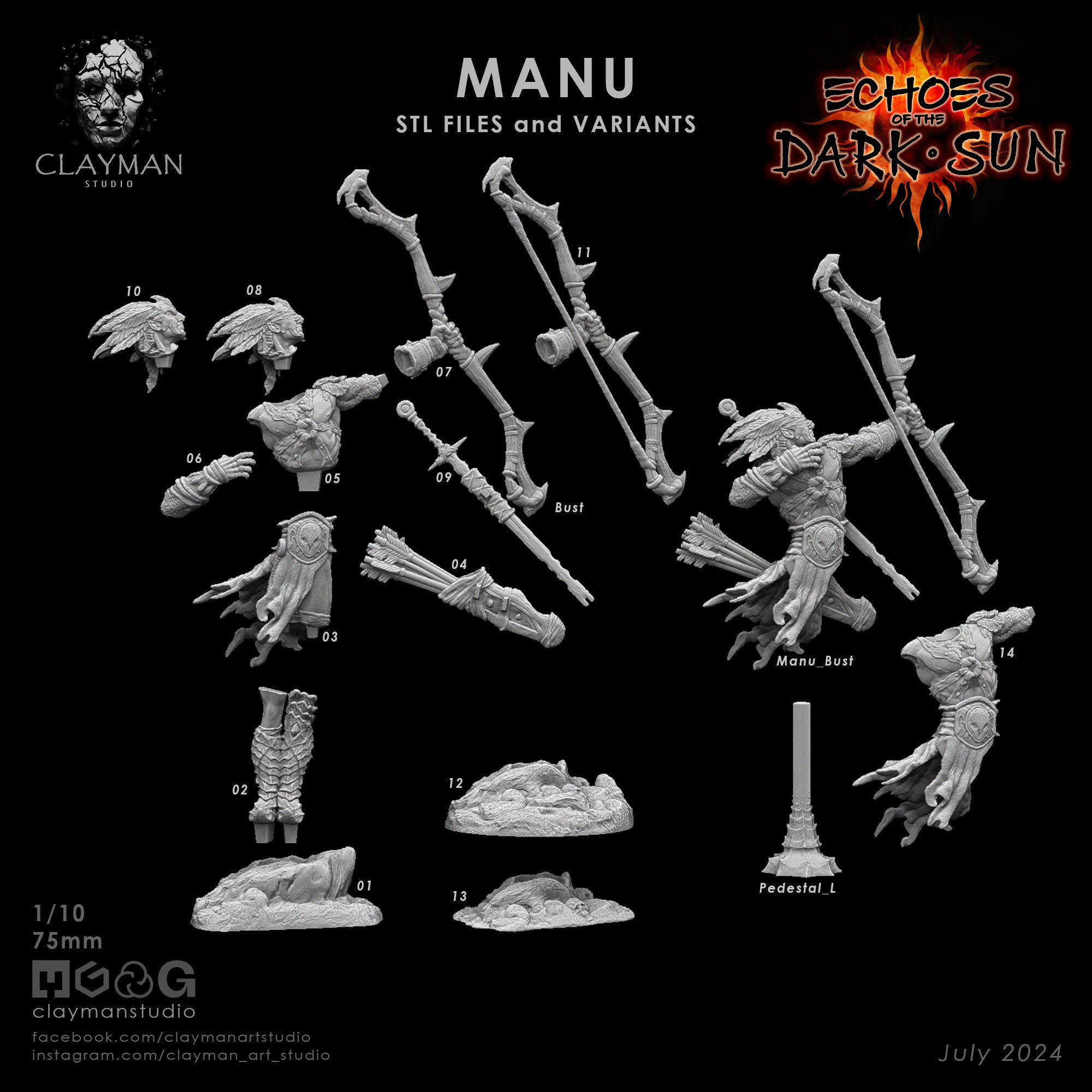 Manu - 32mm - 75mm - 348mm 3D print model_5