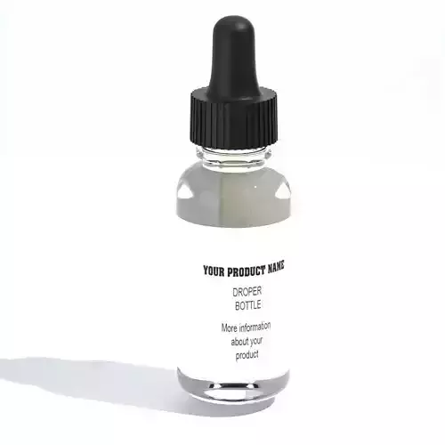 Serum Glass Bottle Mockup 3D model