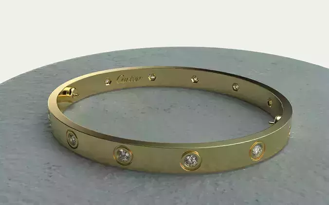 Bracelet Love with engraving 10 gem