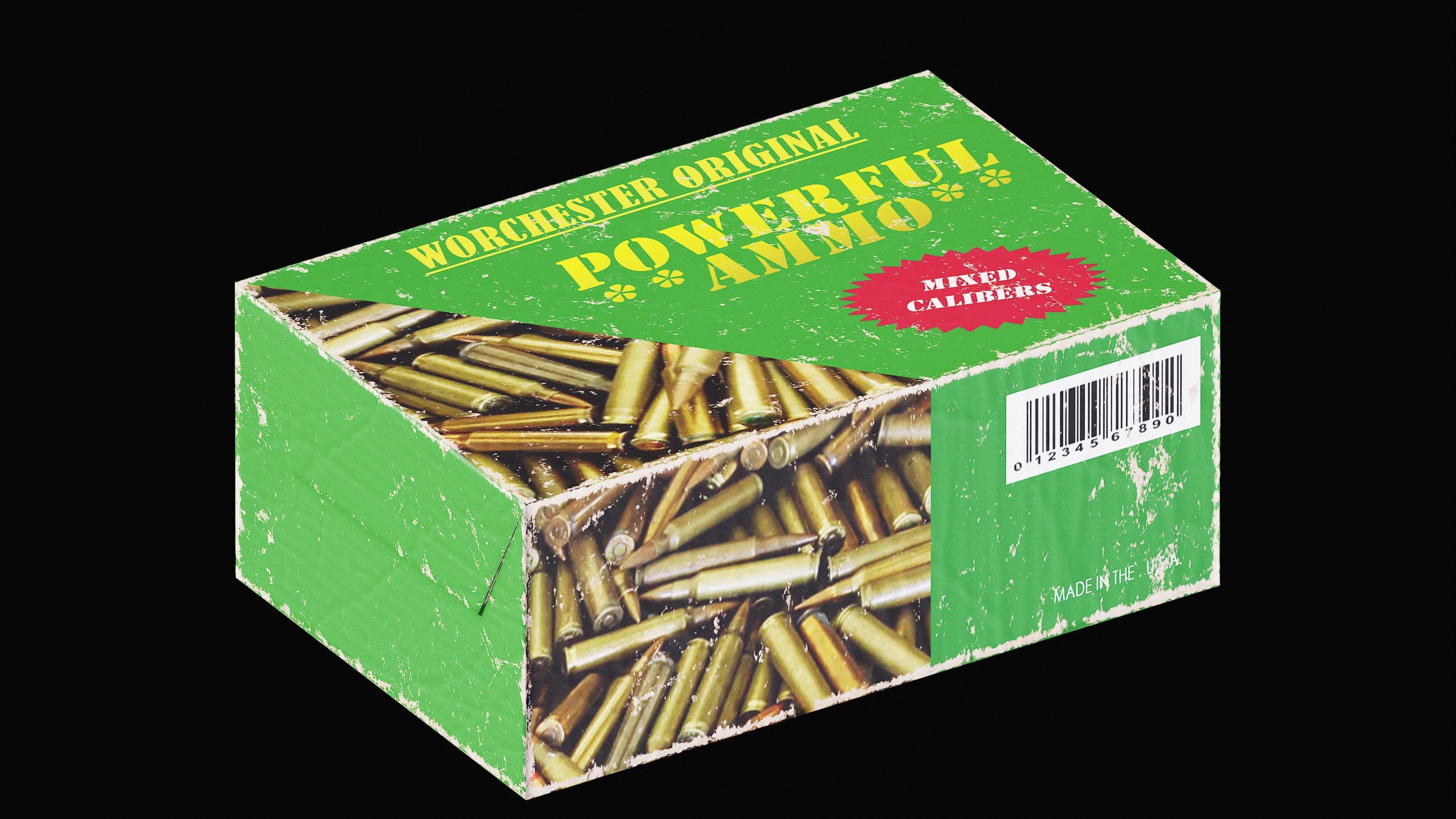 Game Ready Ammo Box - 4 Pack  Low-poly 3D model_6