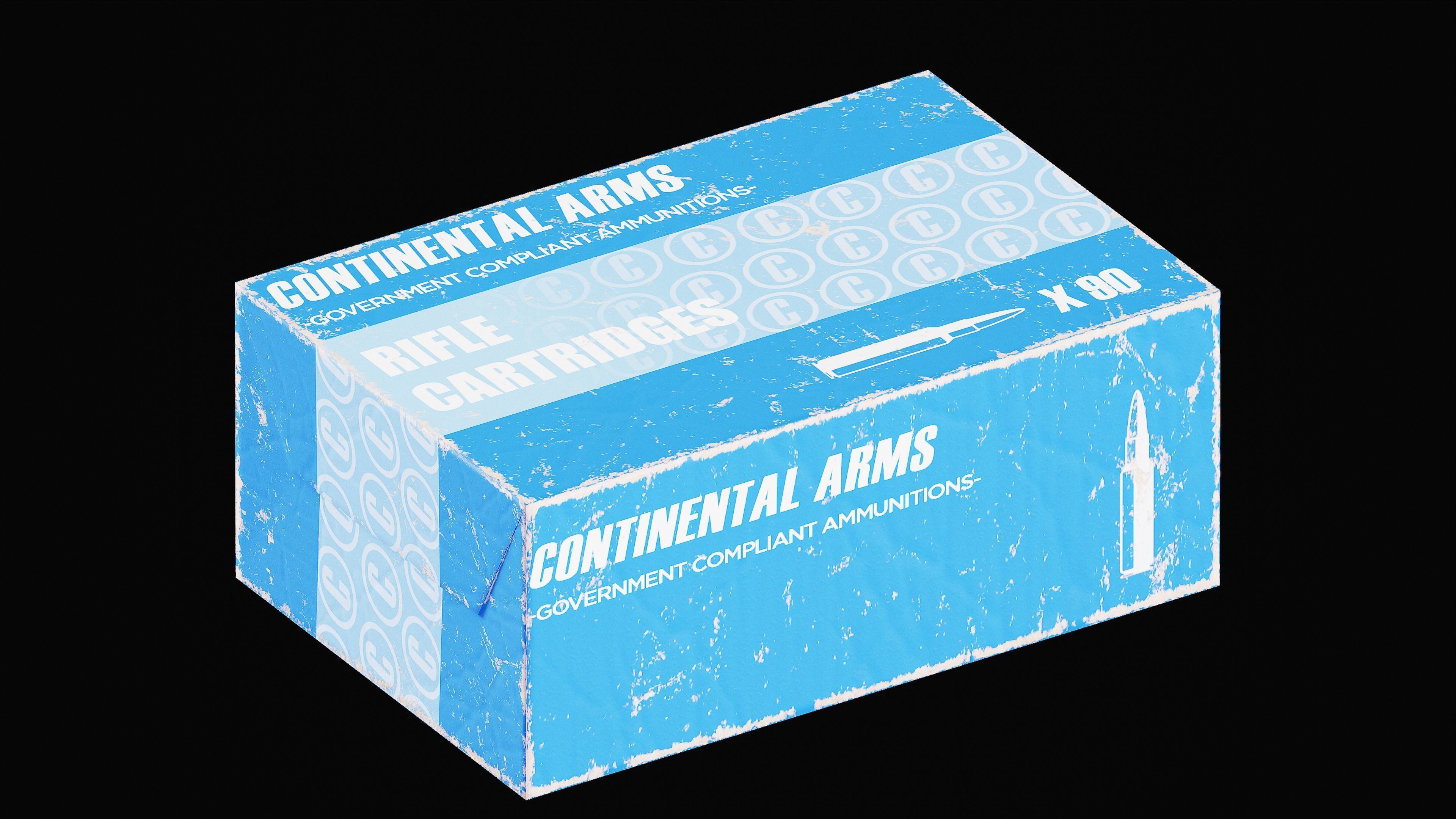 Game Ready Ammo Box - 4 Pack  Low-poly 3D model_4